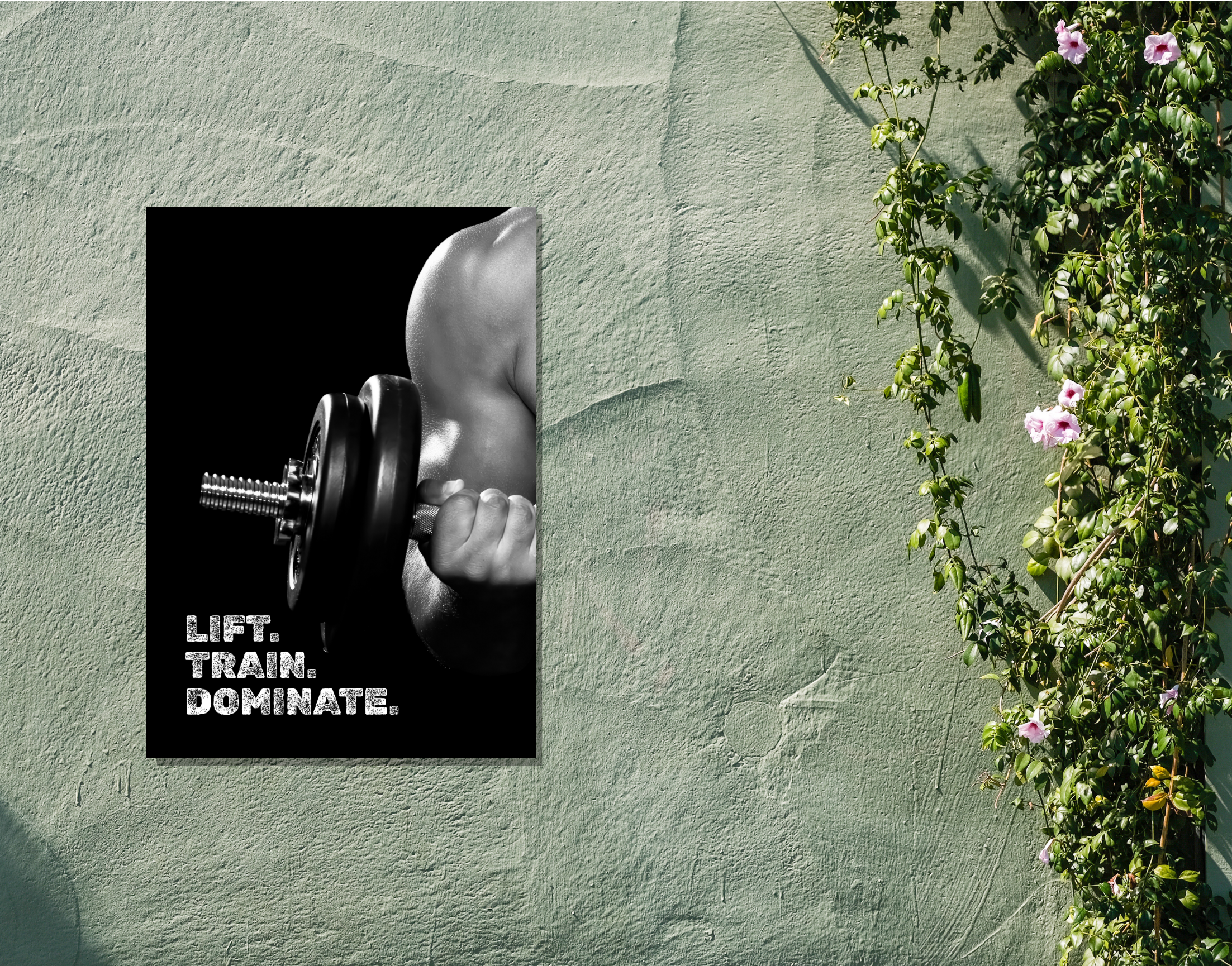 "Lift. Train. Dominate"- Shiny & Sturdy Metallic Poster  Art That Pops & Sticks