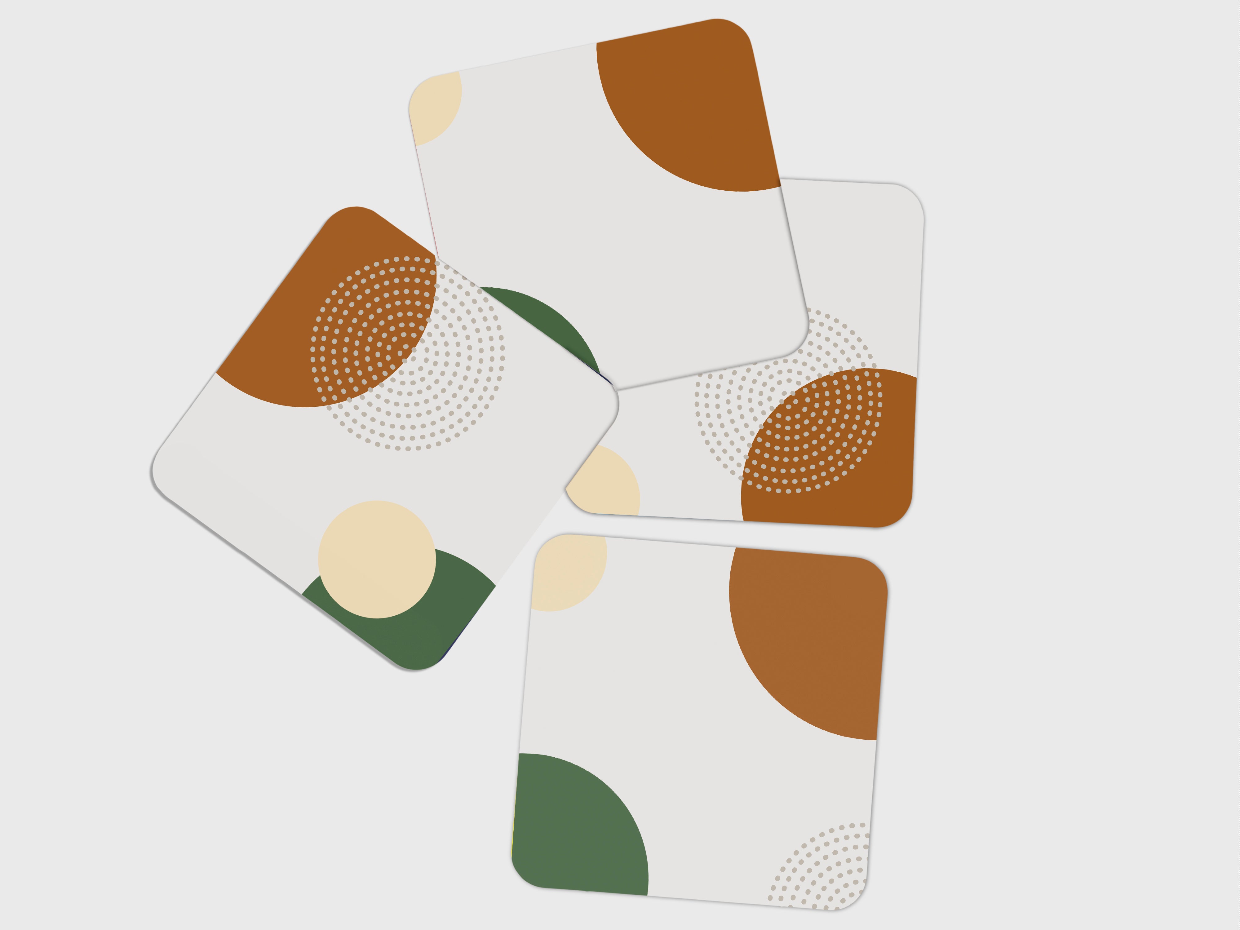 'White Abstract' Coaster Set of 4