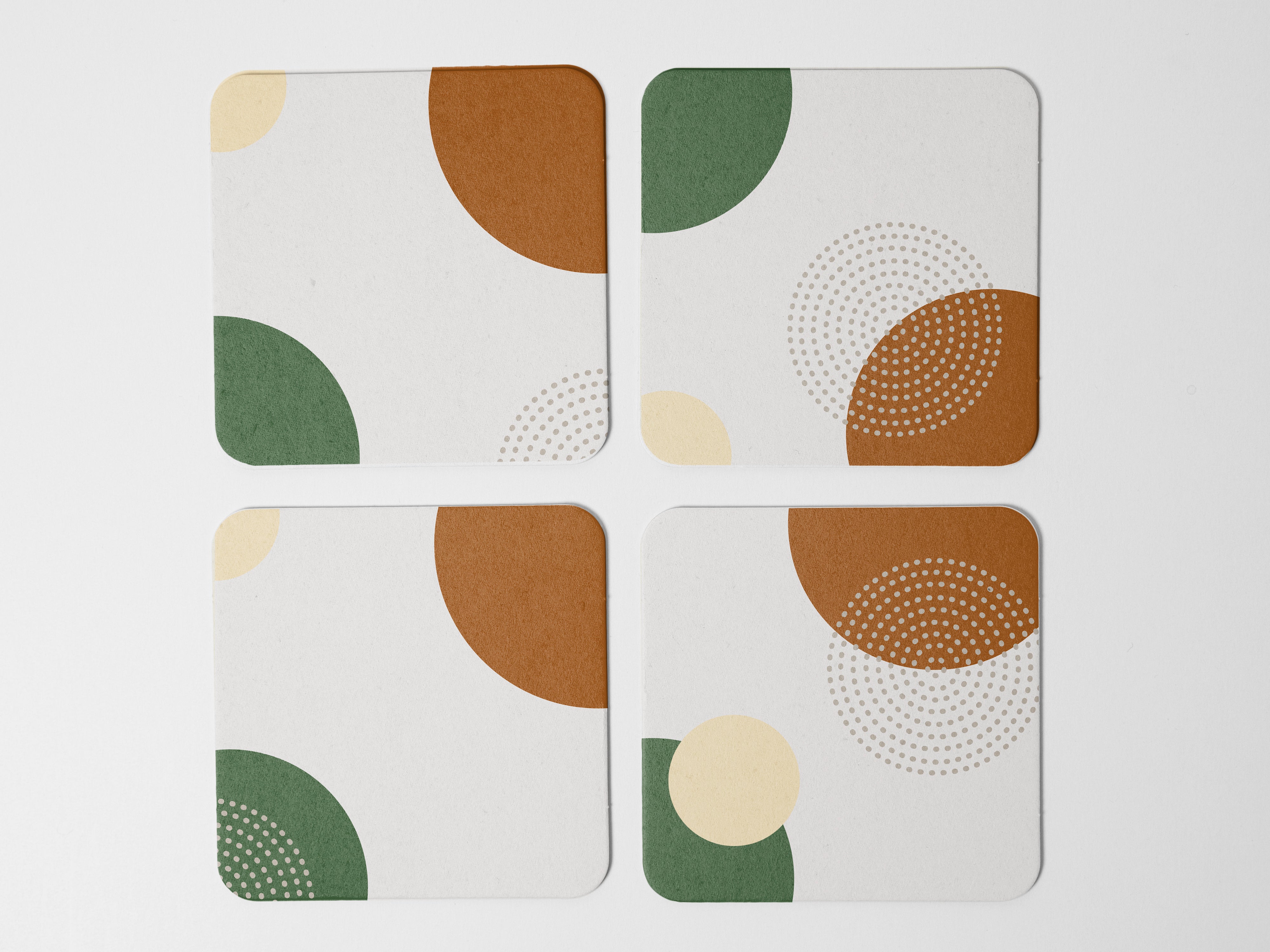 'White Abstract' Coaster Set of 4
