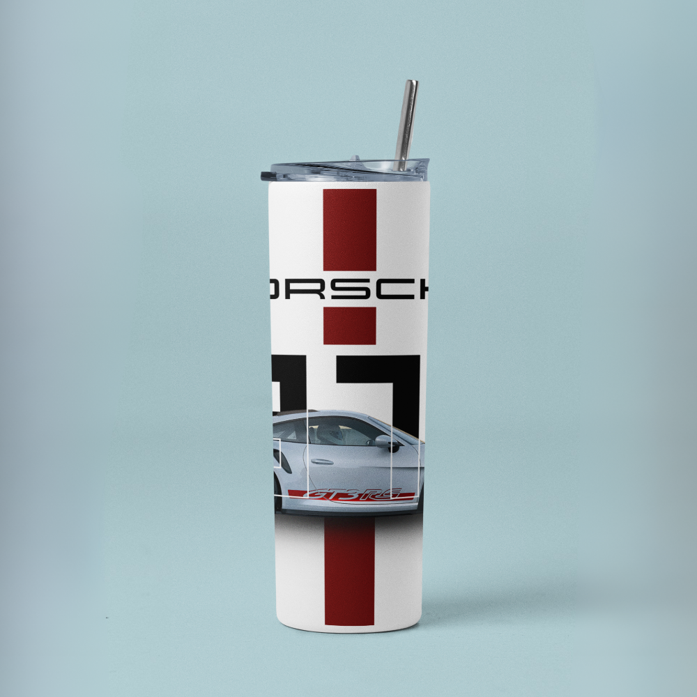 "PORSCHE GT3" Tumbler with Metal Straw