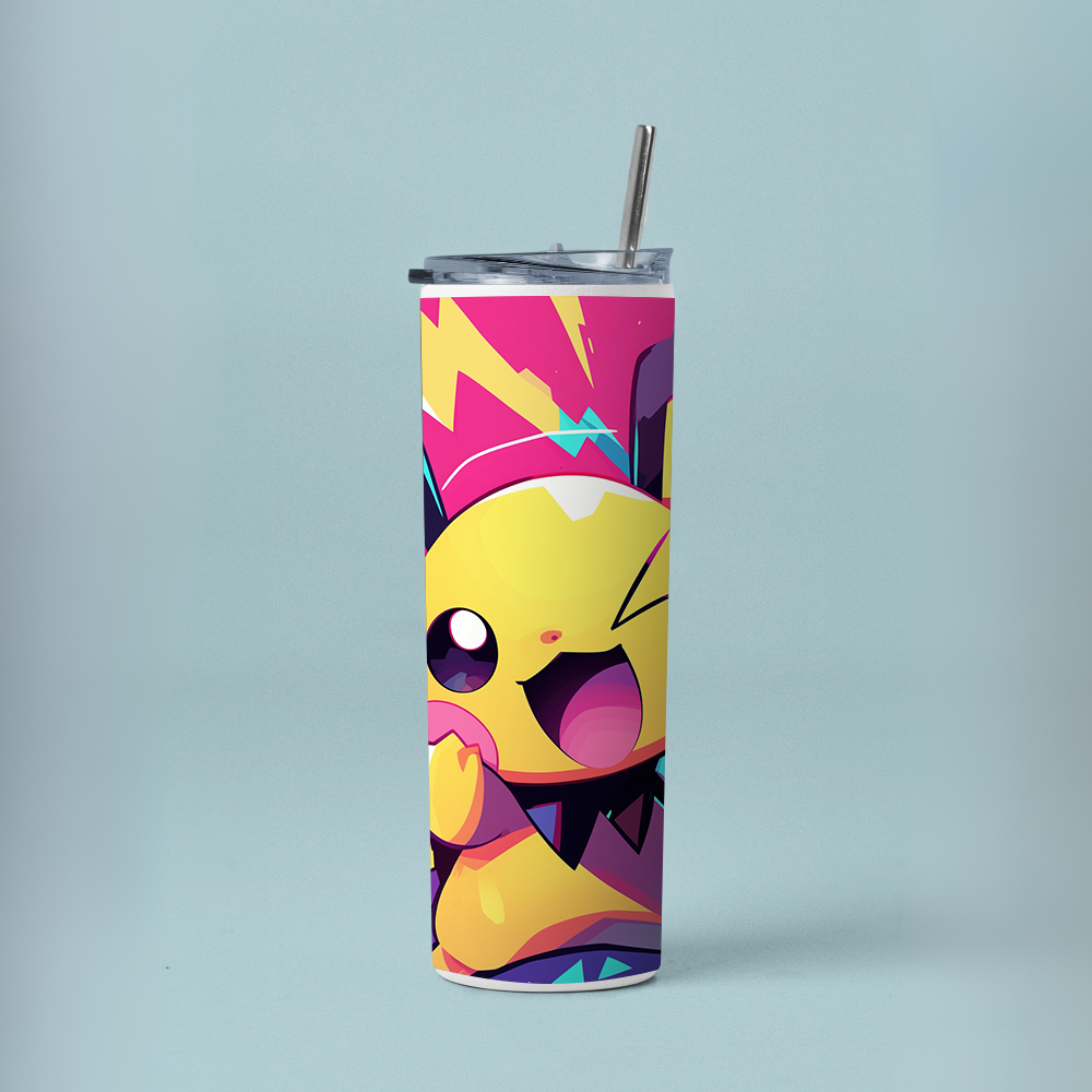 "Pikachu: Pokemon" Tumbler with Metal Straw