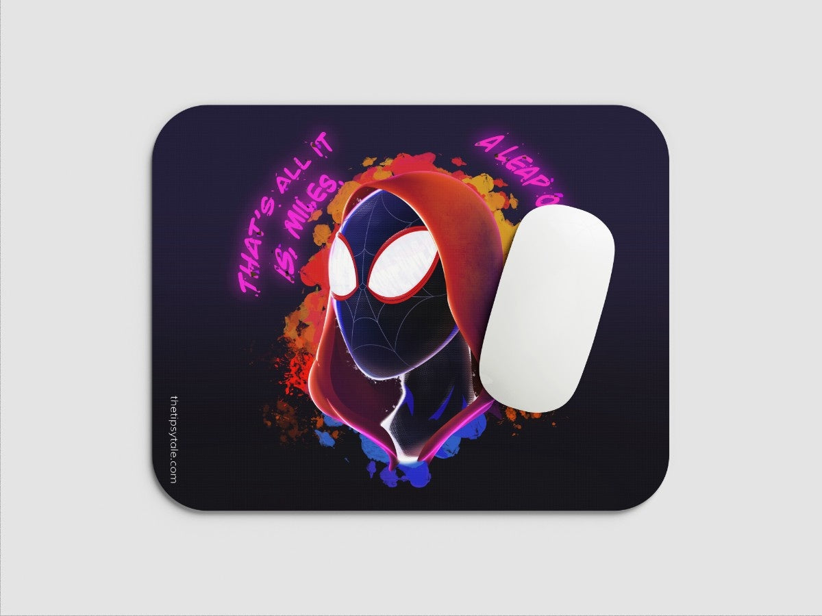 "A LEAP OF FAITH- MILES MORALES" Mousepad Enhance Your Workspace with Style