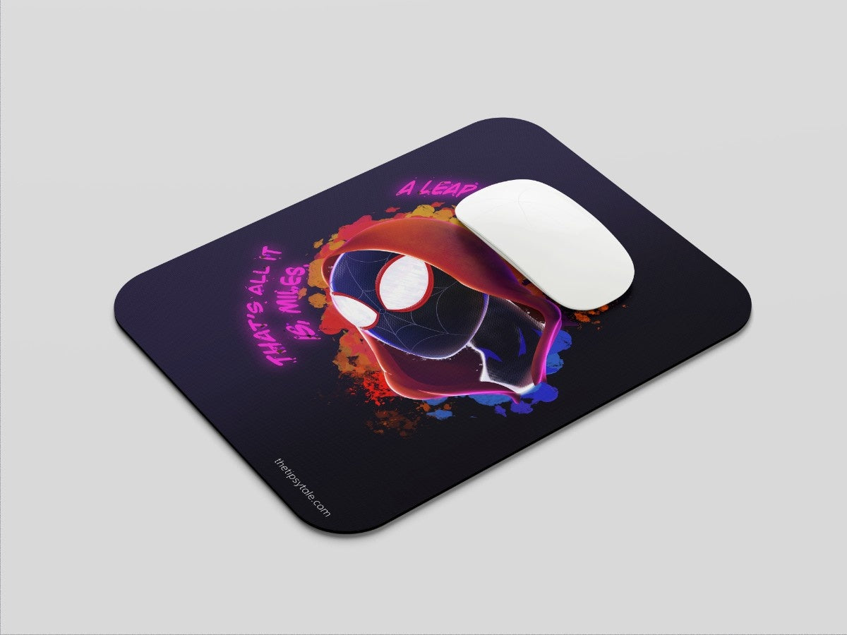 "A LEAP OF FAITH- MILES MORALES" Mousepad Enhance Your Workspace with Style