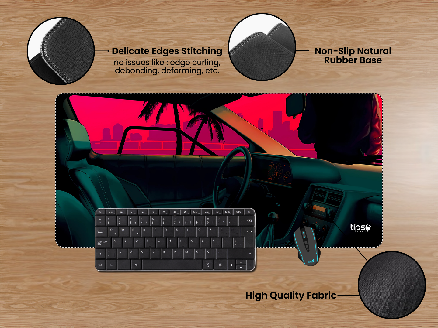 "SUNSET VIEW -CAR EDITION" Gaming Mousepad Elevate Your Gaming Experience