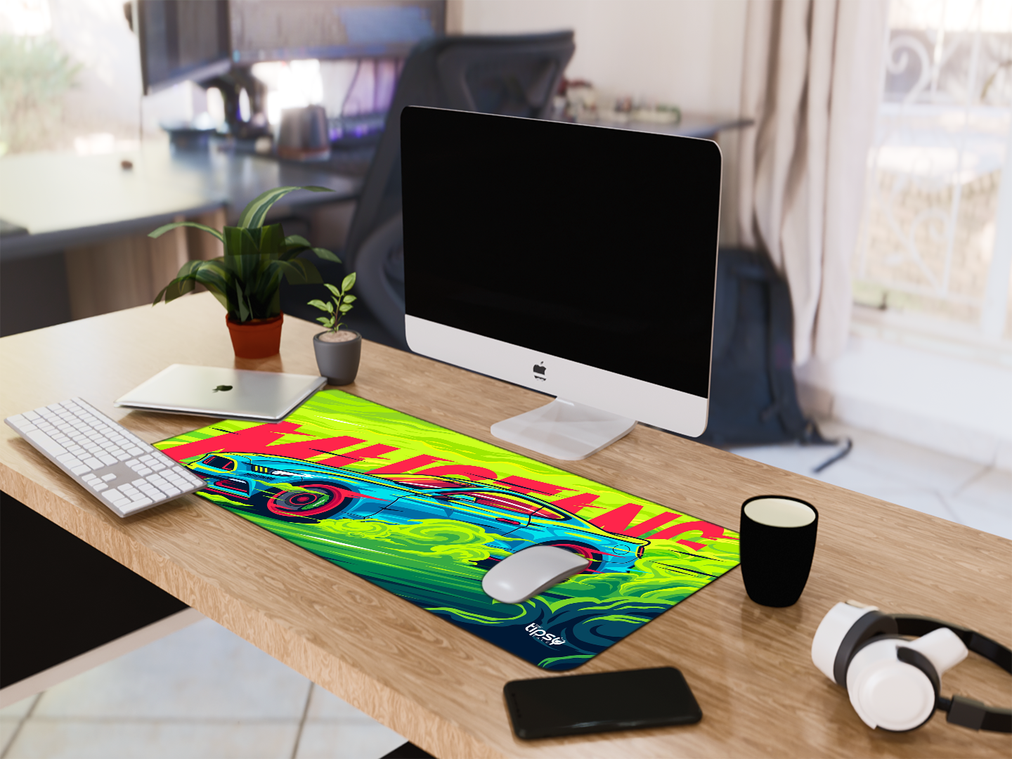 "MUSTANG- NEON SPEED" Gaming Mousepad Elevate Your Gaming Experience