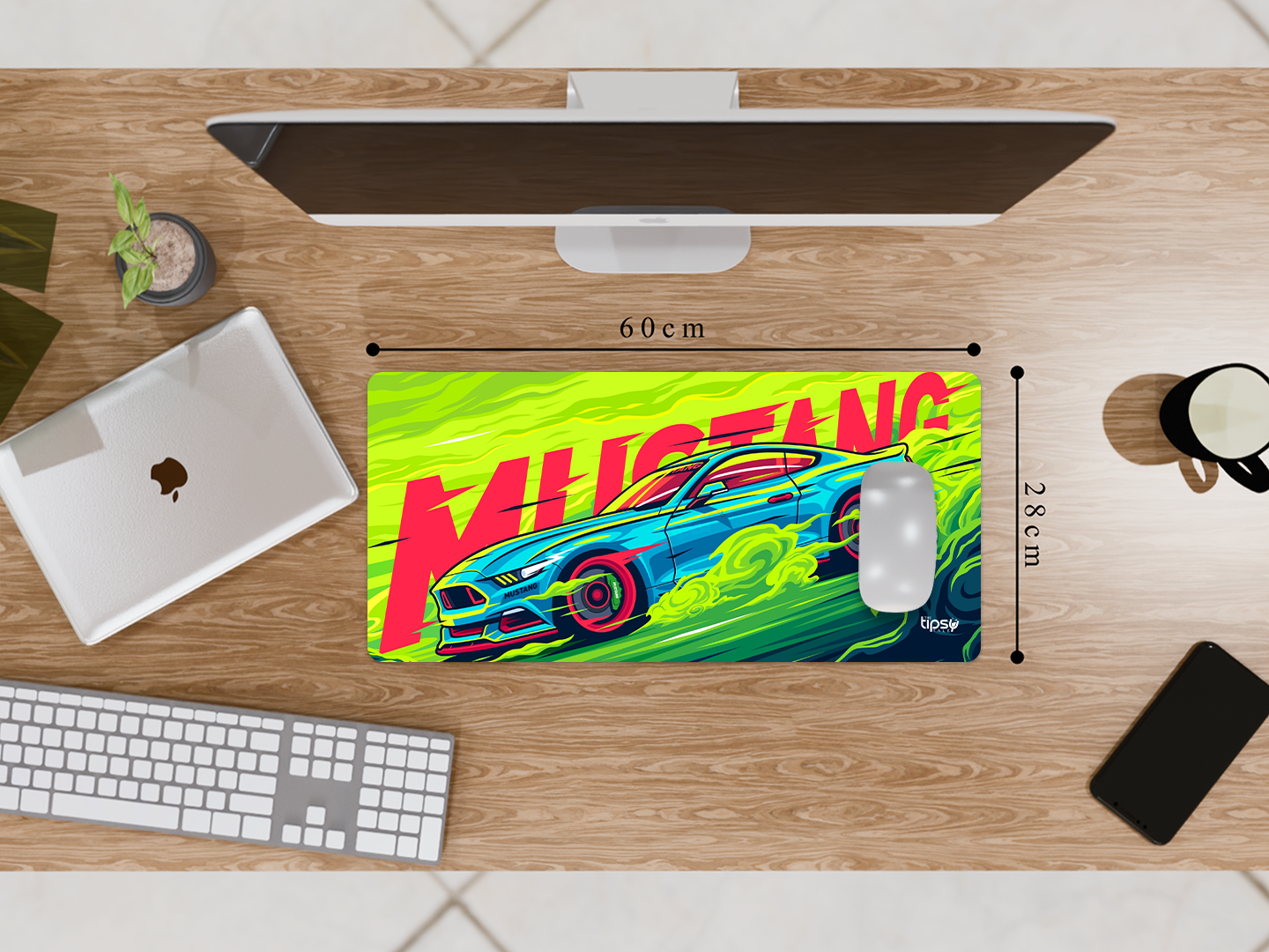 "MUSTANG- NEON SPEED" Gaming Mousepad Elevate Your Gaming Experience