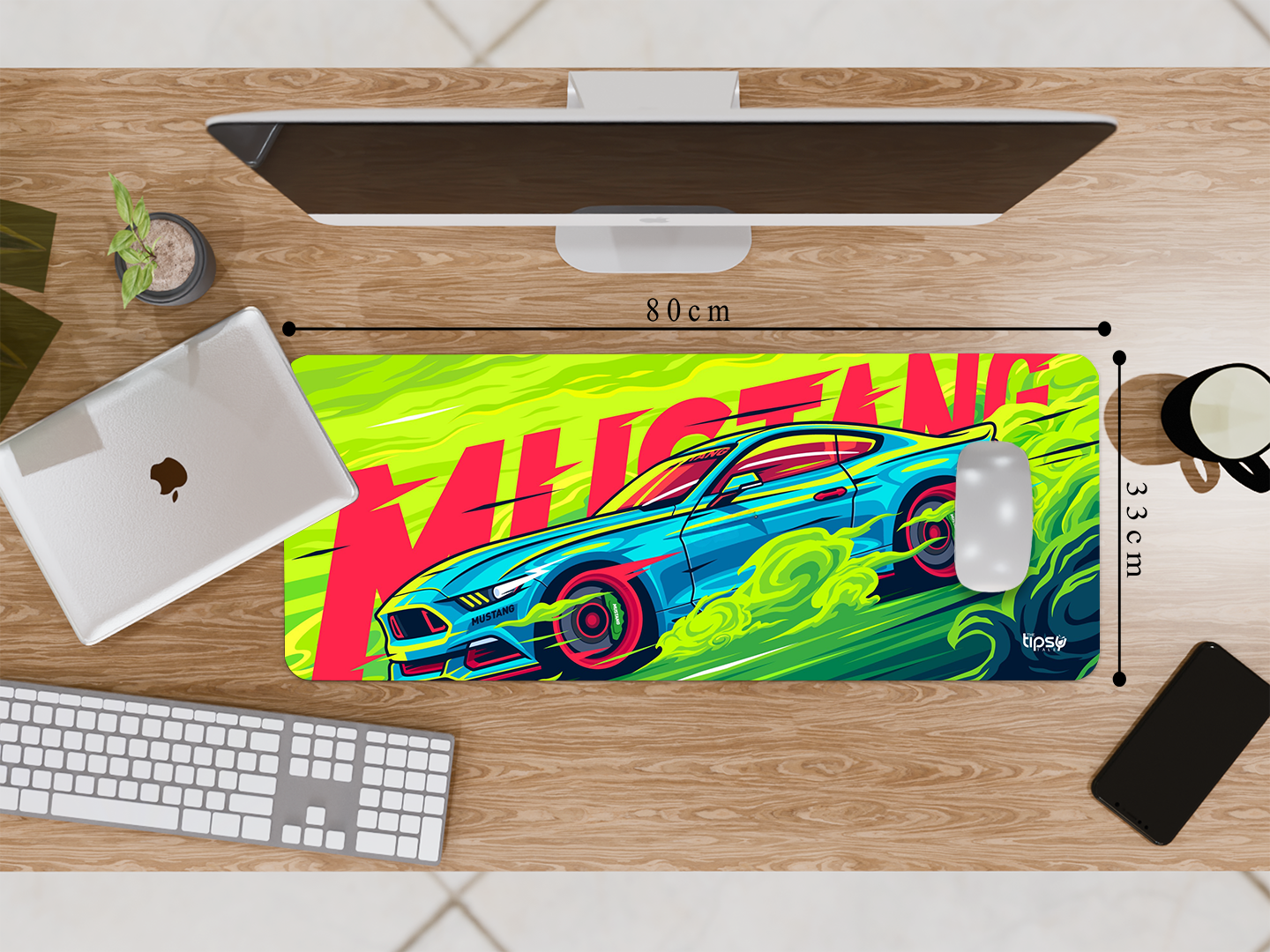 "MUSTANG- NEON SPEED" Gaming Mousepad Elevate Your Gaming Experience
