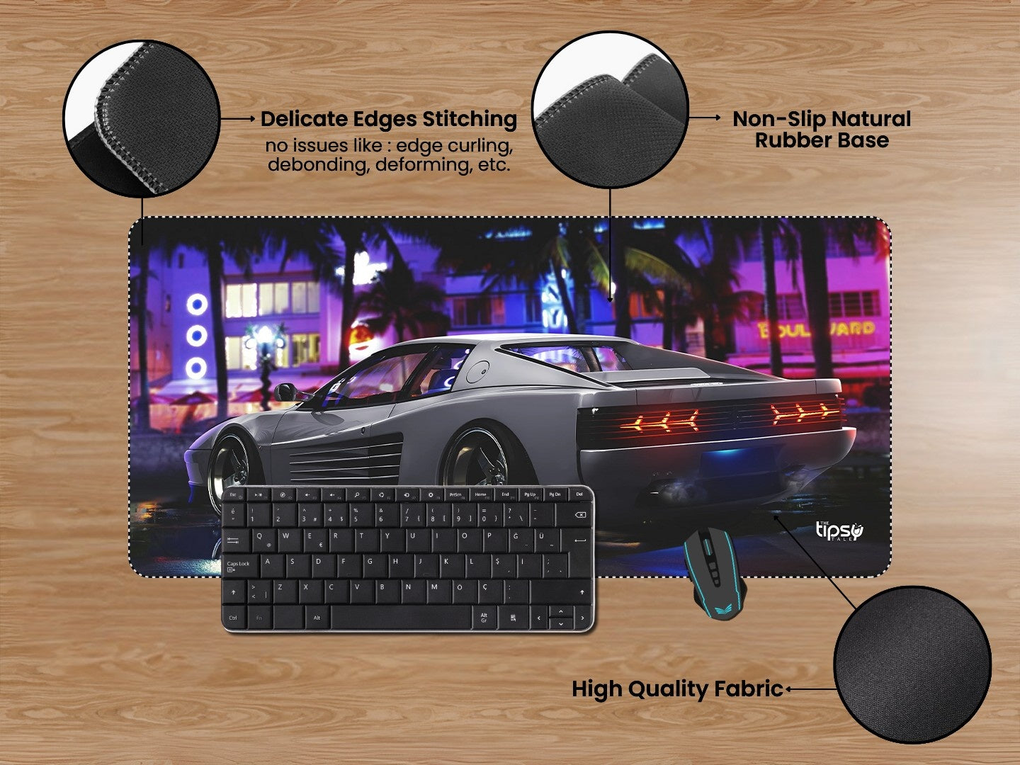 "BLOODLINE -  FERRARI TESTAROSSA" Gaming Mousepad Elevate Your Gaming Experience