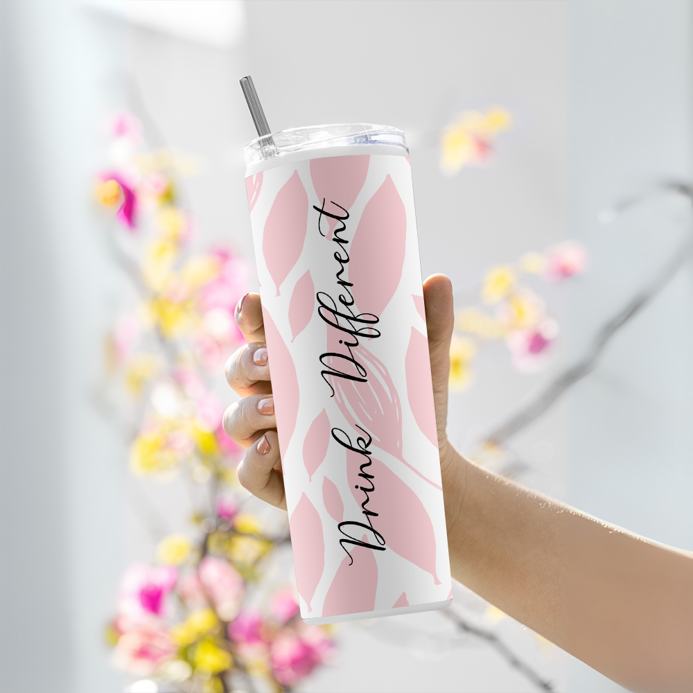 "Drink Different" Tumbler with Metal Straw