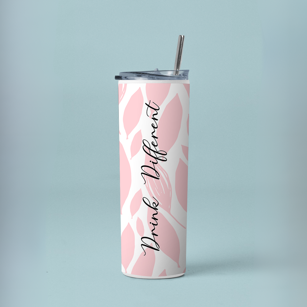 "Drink Different" Tumbler with Metal Straw