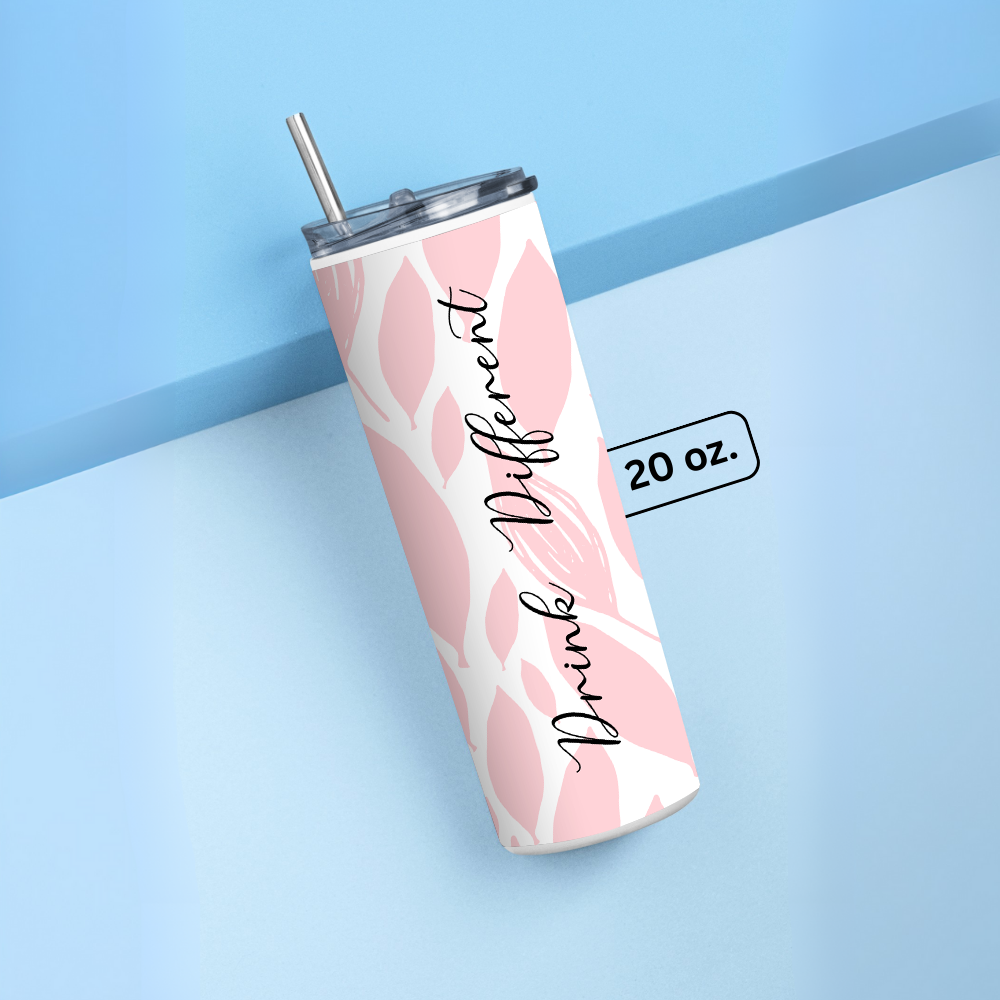 "Drink Different" Tumbler with Metal Straw