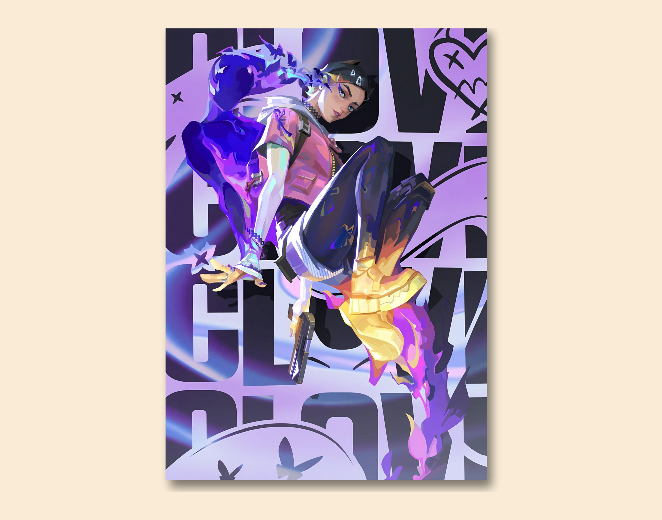 "CLOVE - VALORANT"- Shiny & Sturdy Metallic Poster Art That Pops & Sticks