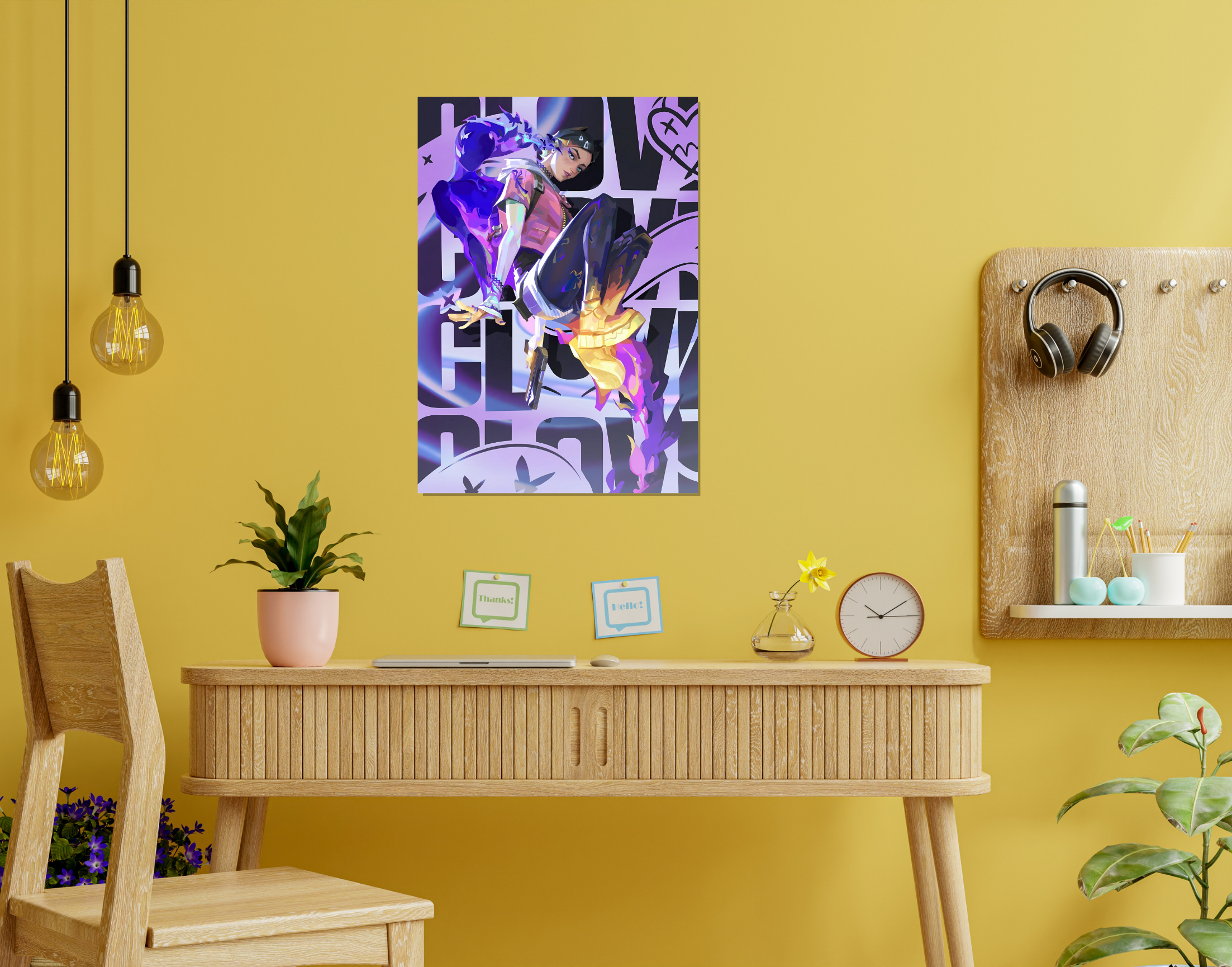 "CLOVE - VALORANT"- Shiny & Sturdy Metallic Poster Art That Pops & Sticks