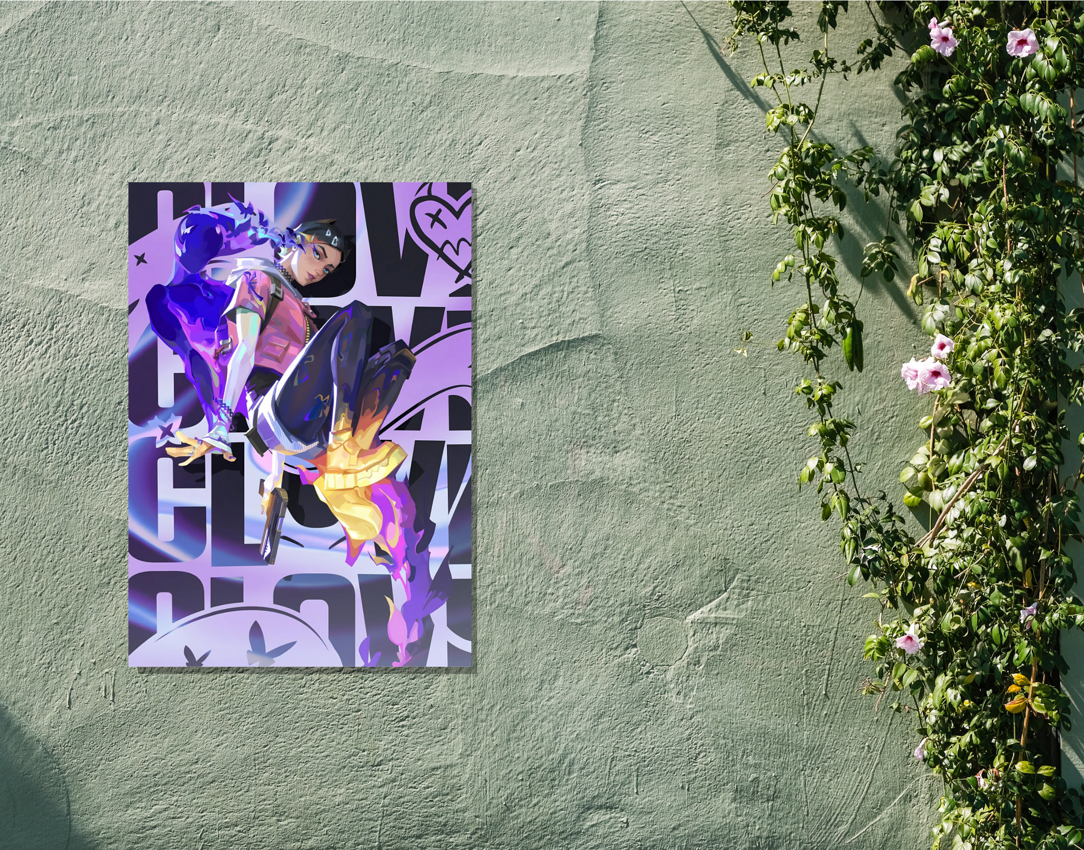 "CLOVE - VALORANT"- Shiny & Sturdy Metallic Poster Art That Pops & Sticks