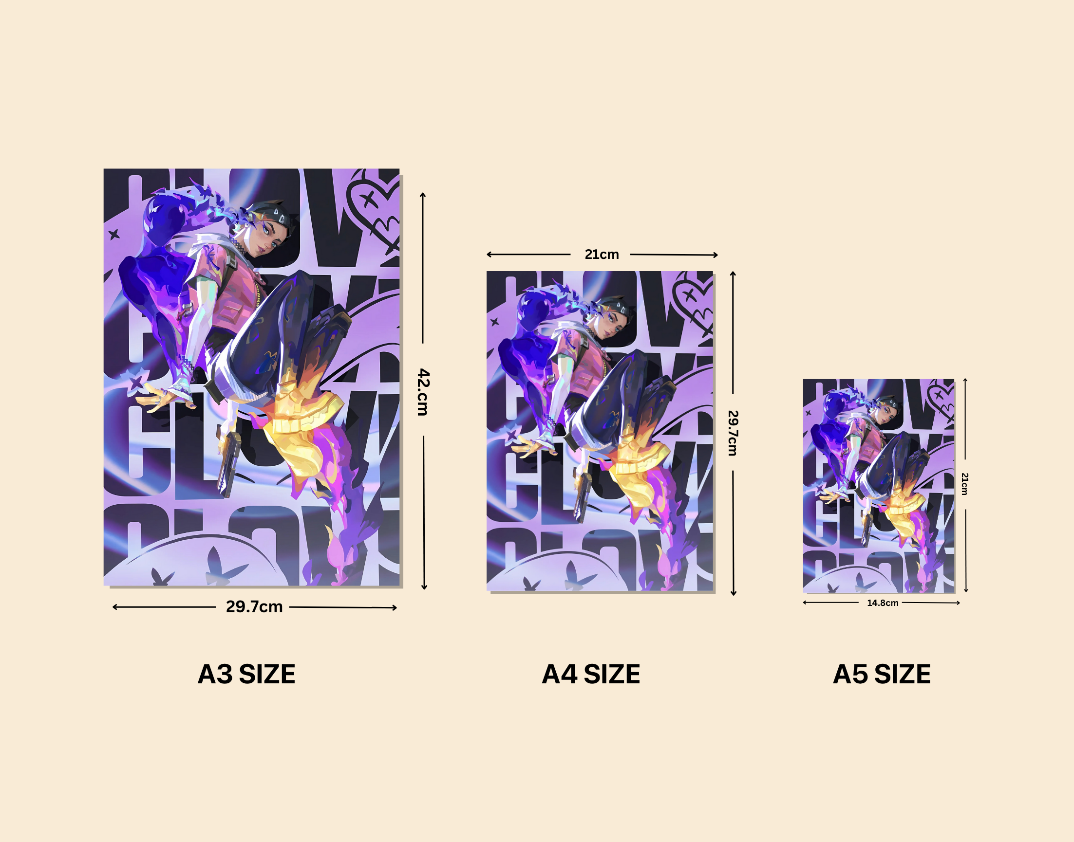 "CLOVE - VALORANT"- Shiny & Sturdy Metallic Poster Art That Pops & Sticks