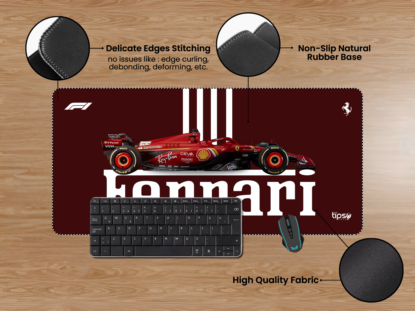 "ROSSO CORSA - SCUDERIA FERRARI " Gaming Mousepad Elevate Your Gaming Experience