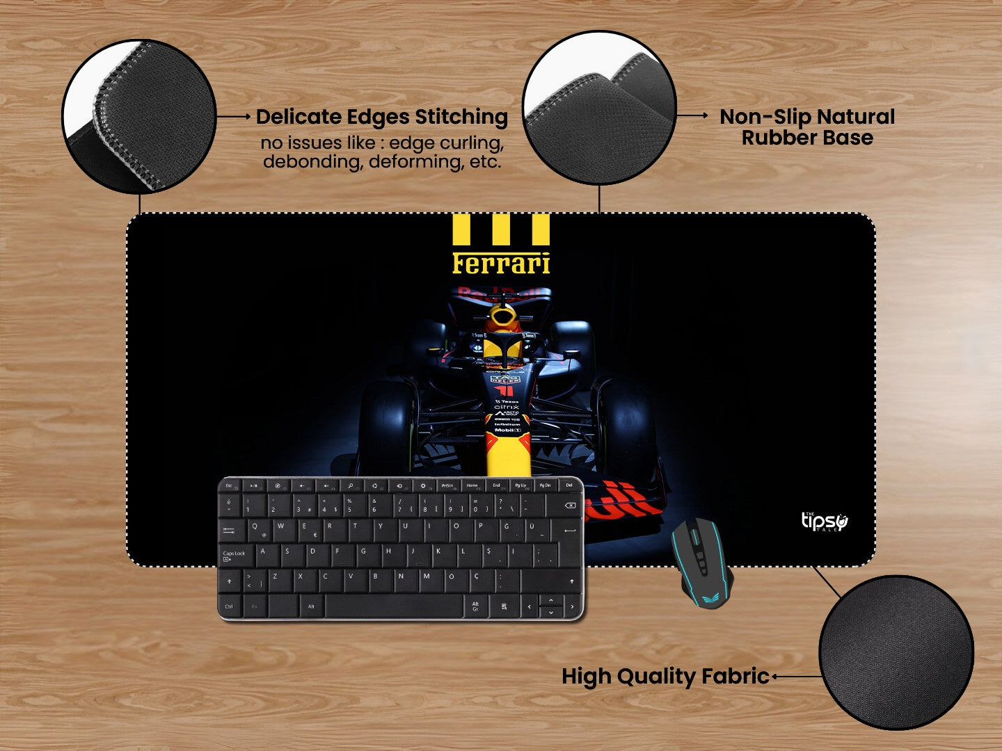 "SCUDERIA FERRARI - MAX VERSTAPPEN" Gaming Mousepad Elevate Your Gaming Experience