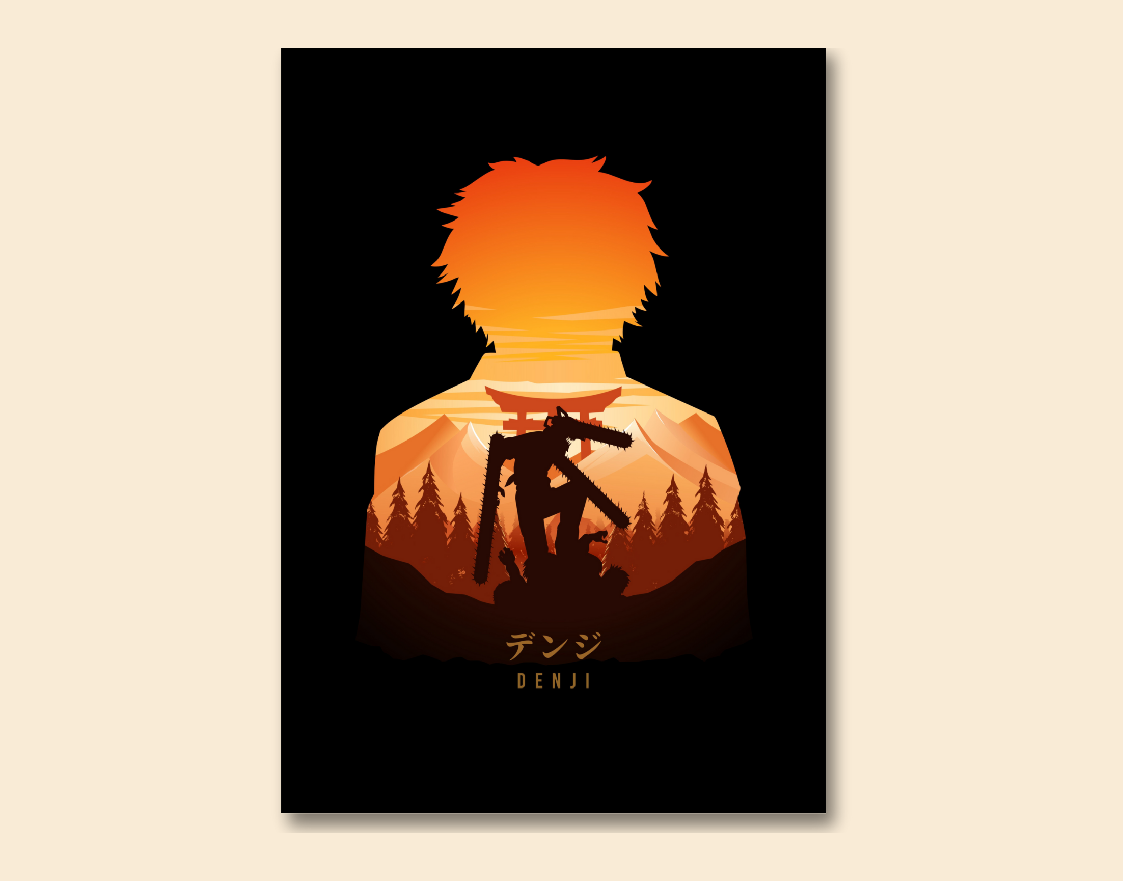 "DENJI- CHAINSAW MAN"- Shiny & Sturdy Metallic Poster Art That Pops & Sticks