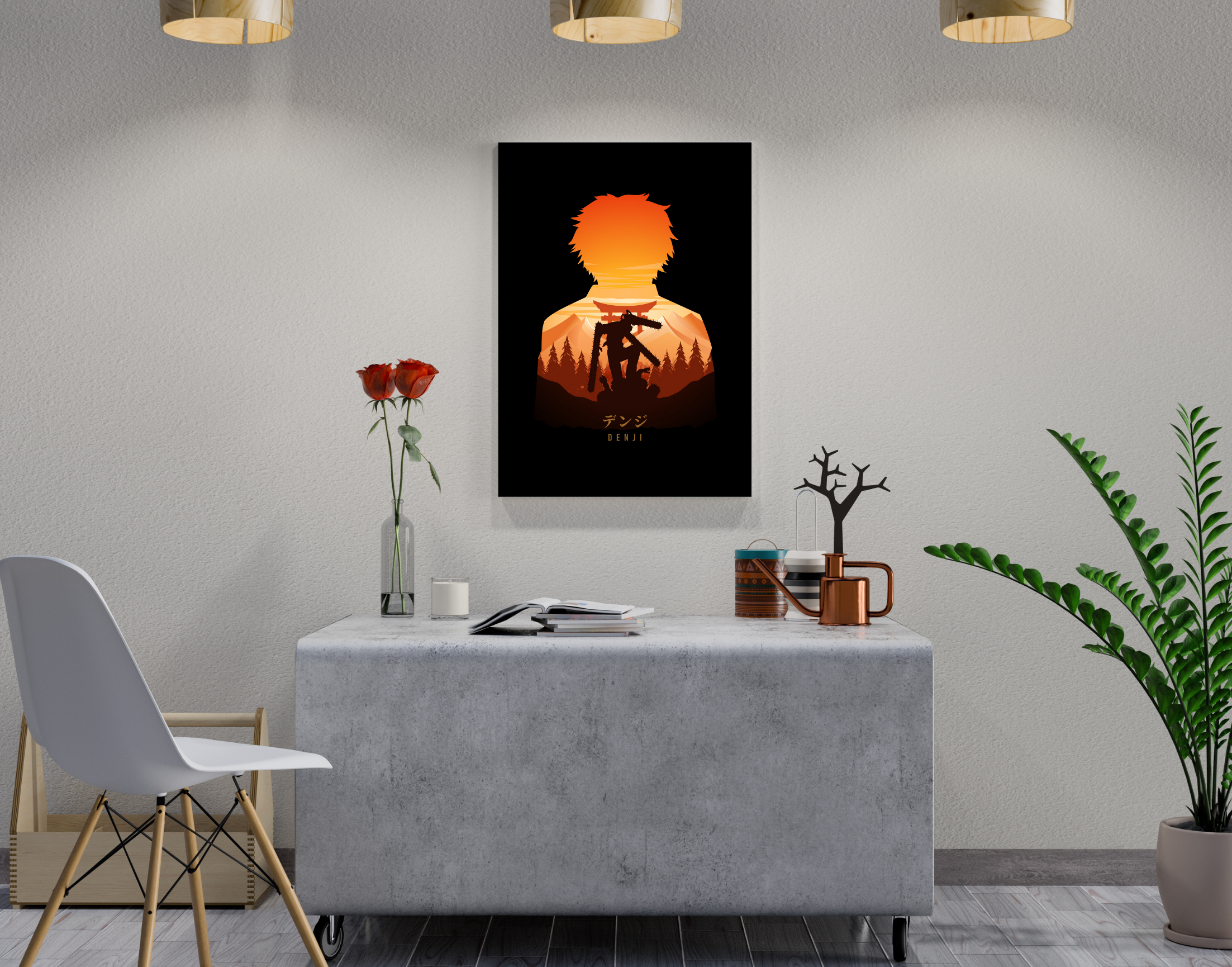 "DENJI- CHAINSAW MAN"- Shiny & Sturdy Metallic Poster Art That Pops & Sticks