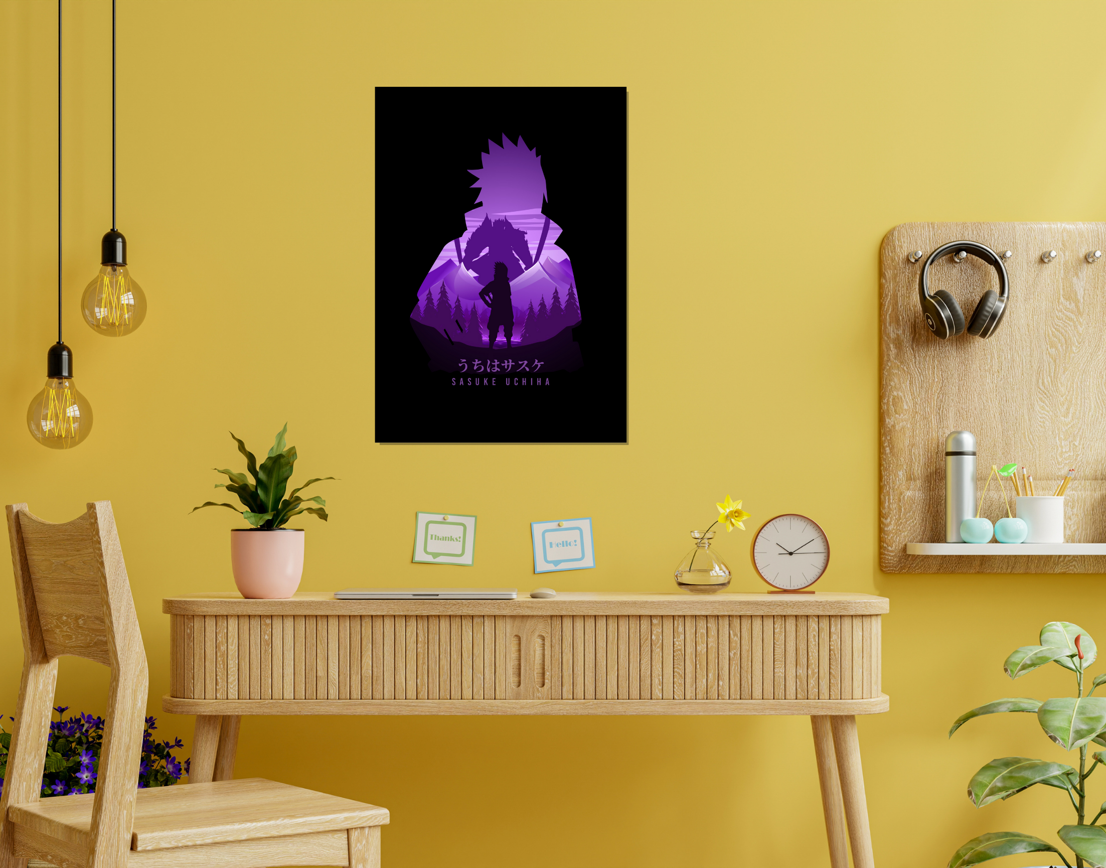 "SASUKE UCHIHA- NARUTO MANGA"- Shiny & Sturdy Metallic Poster Art That Pops & Sticks