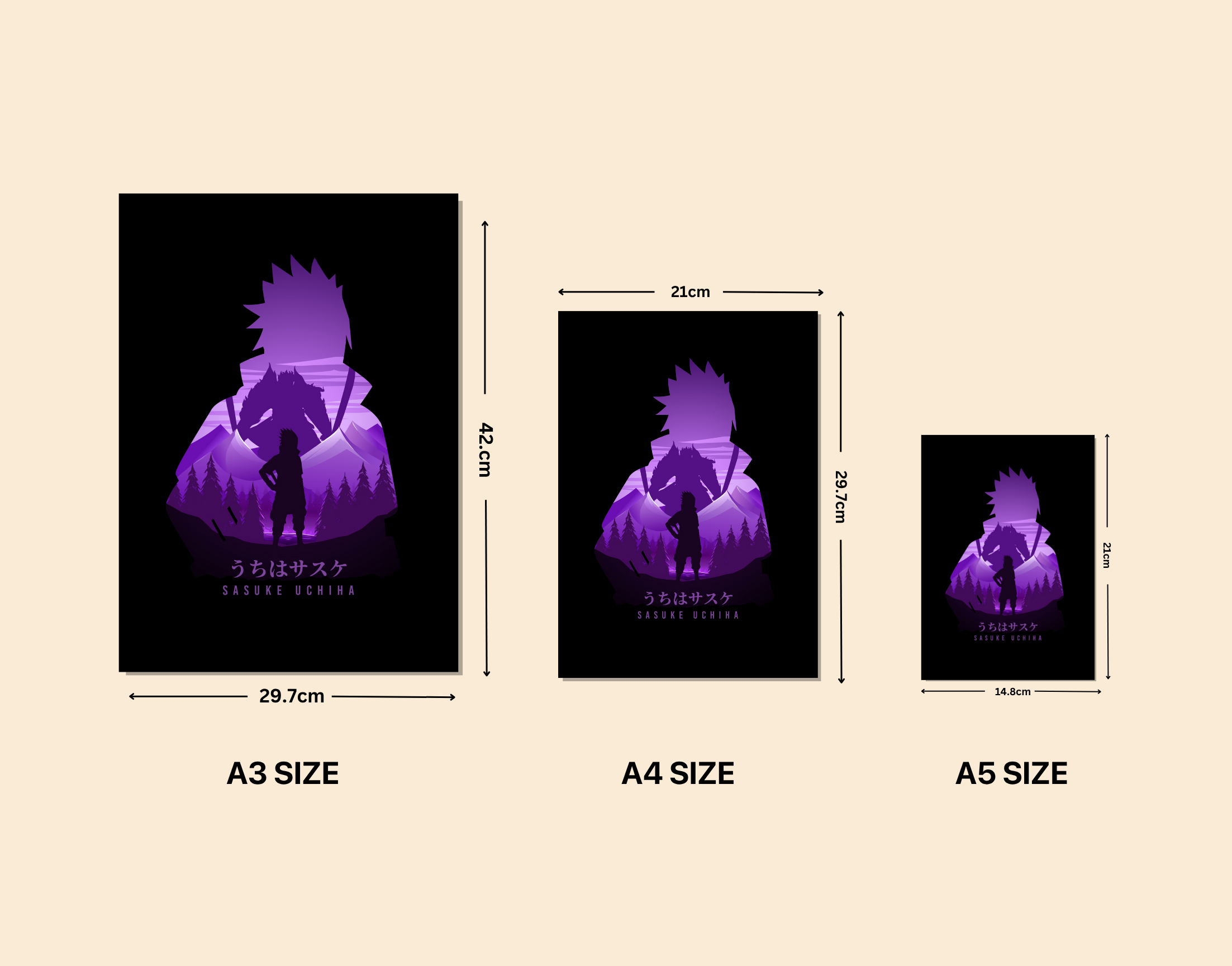 "SASUKE UCHIHA- NARUTO MANGA"- Shiny & Sturdy Metallic Poster Art That Pops & Sticks