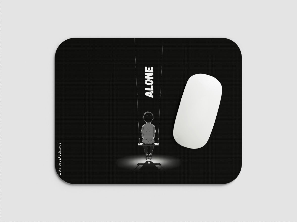 "Alone on the edge of swing" Mousepad Enhance Your Workspace with Style