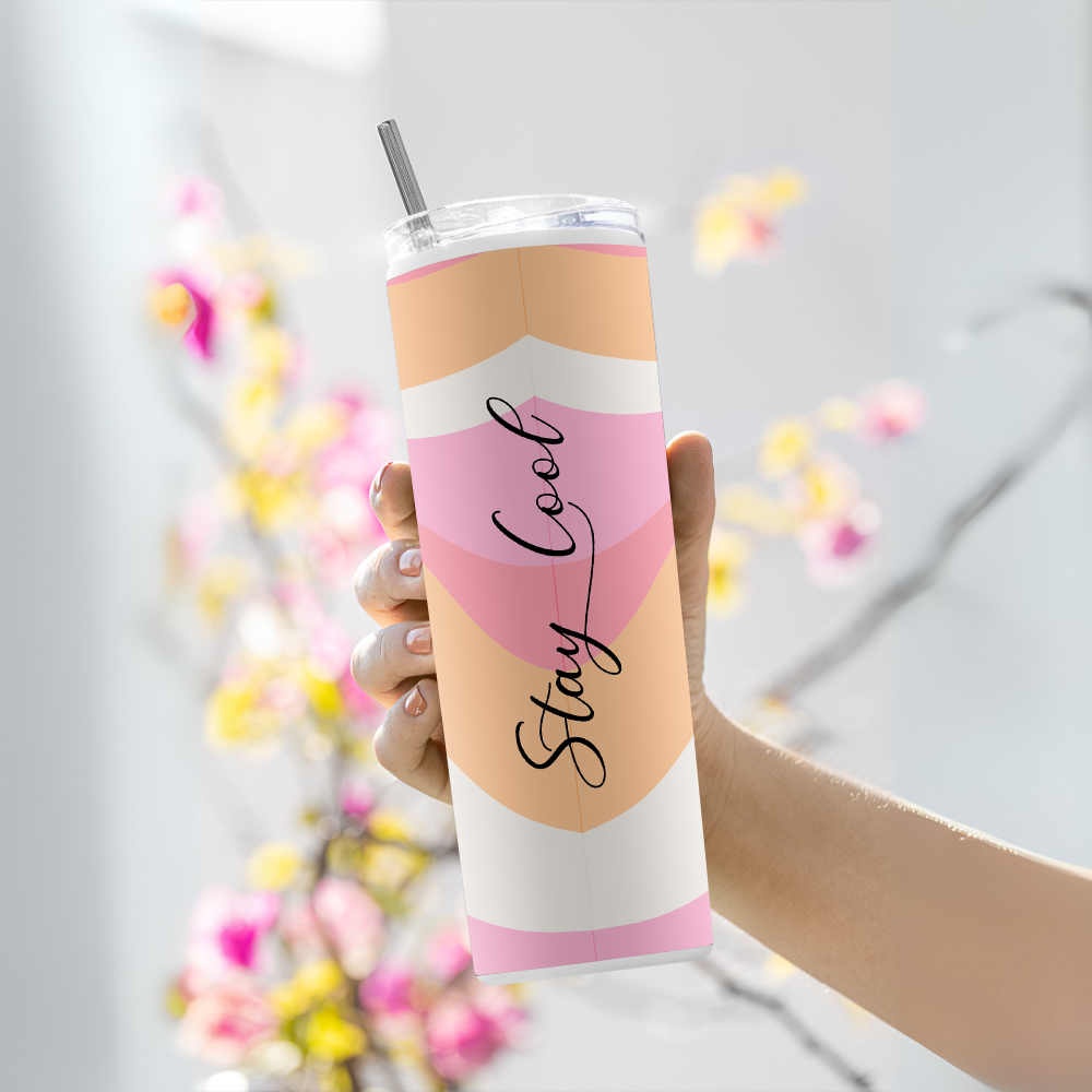 "Stay Cool" Tumbler with Metal Straw