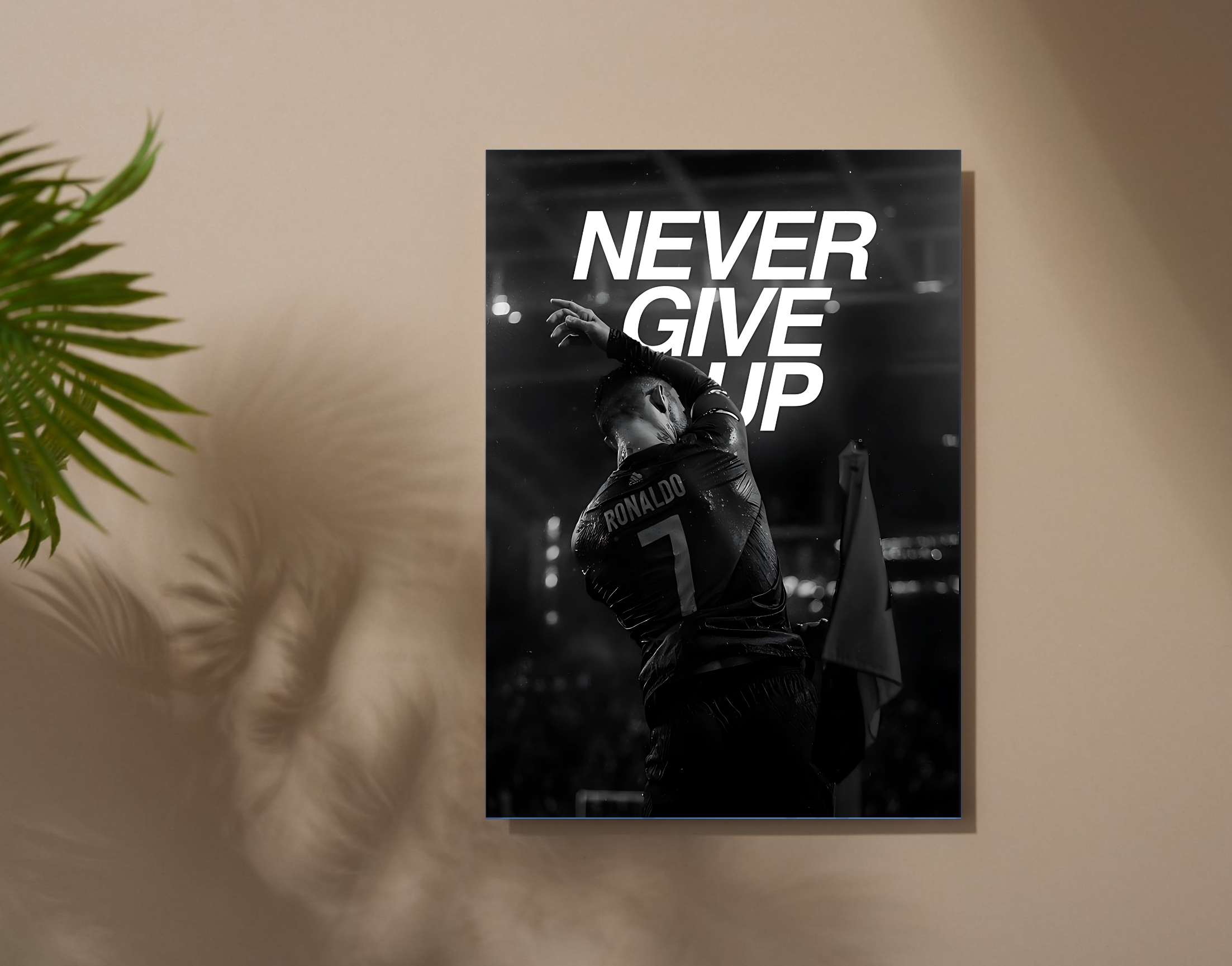 "Never Give Up #Ronaldo"- Shiny & Sturdy Metallic Poster Art That Pops & Sticks