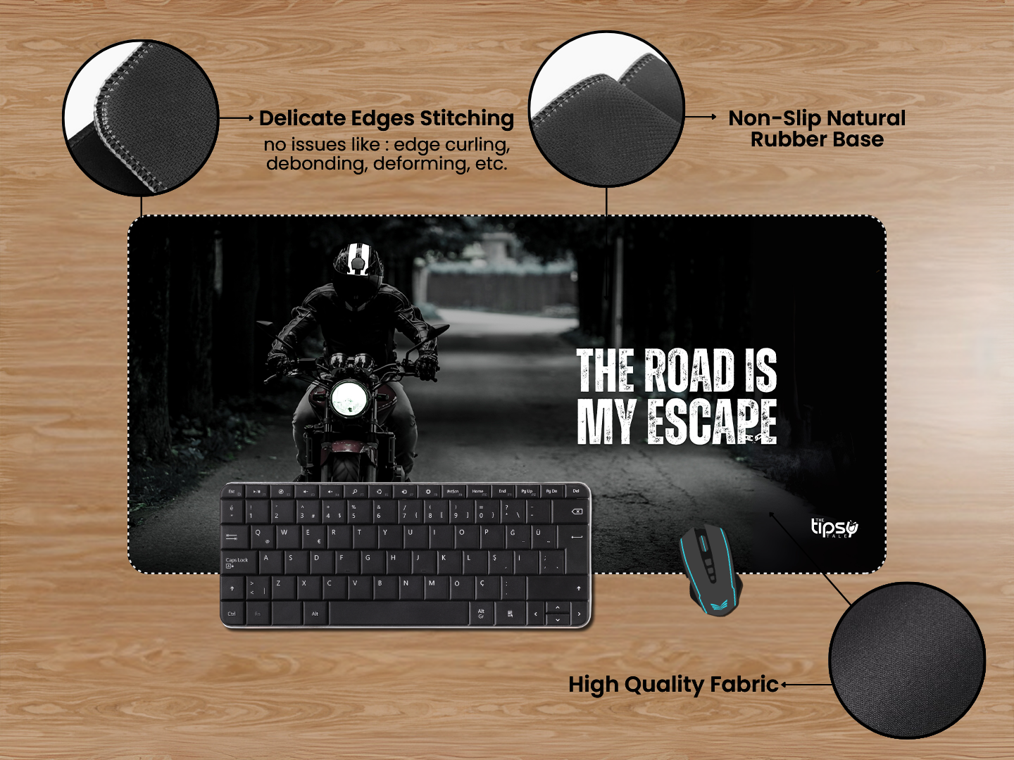 "ROAD IS MY ESCAPE" Gaming Mousepad Elevate Your Gaming Experience
