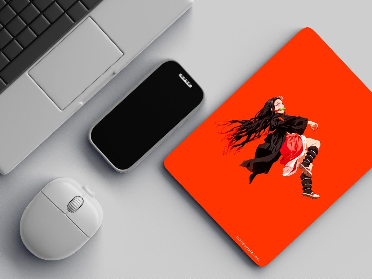 "Nezuko Kamado Orange Anime" Mousepad Enhance Your Workspace with Style