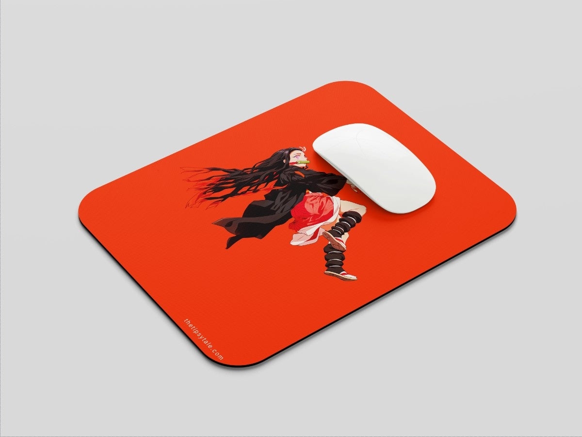 "Nezuko Kamado Orange Anime" Mousepad Enhance Your Workspace with Style