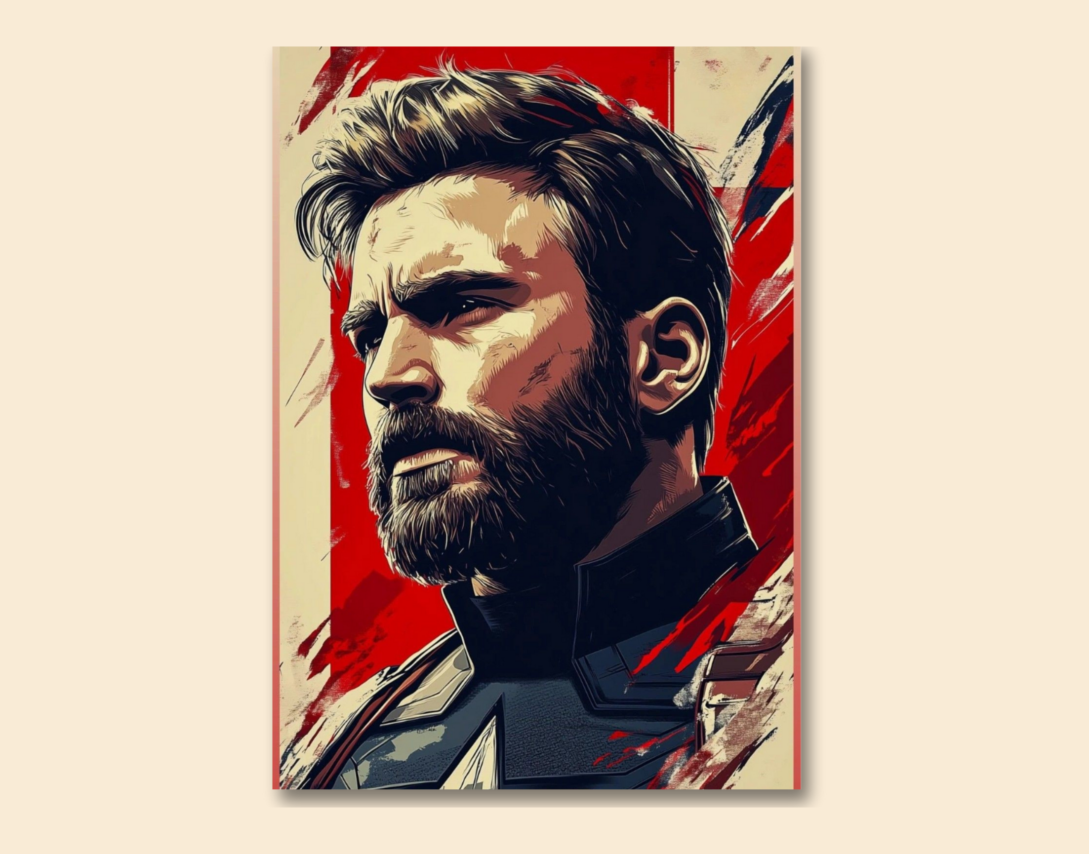 "Captain America"- Shiny & Sturdy Metallic Poster  Art That Pops & Sticks