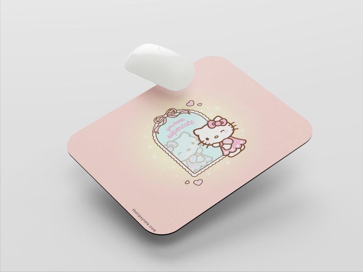 "Hello Kitty: Mirror View" Mousepad Enhance Your Workspace with Style