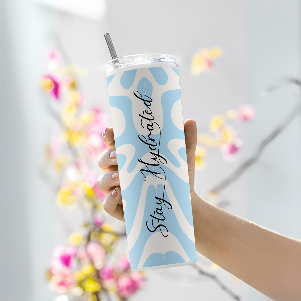 "Stay Hydrated" Tumbler with Metal Straw