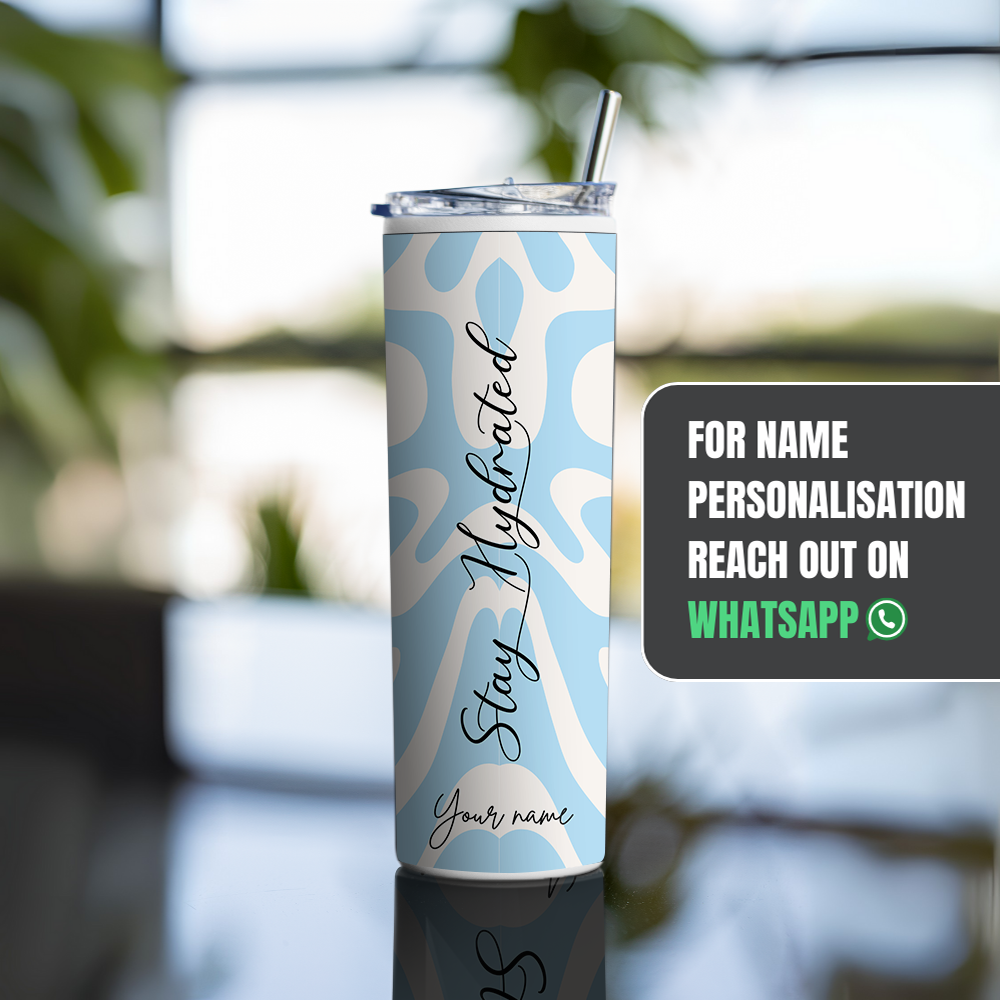 "Stay Hydrated" Tumbler with Metal Straw
