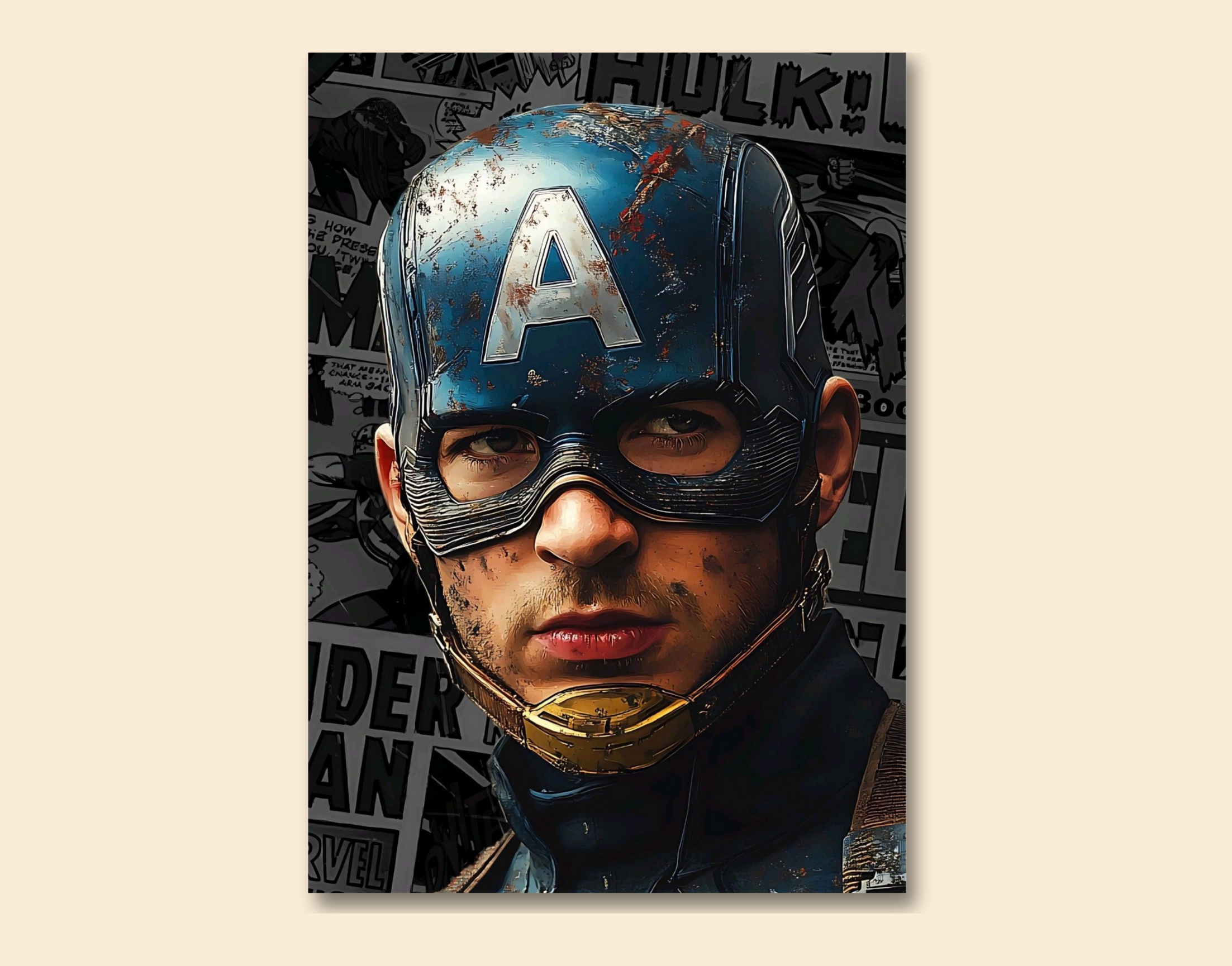 "Captain America # Avengers"- Shiny & Sturdy Metallic Poster  Art That Pops & Sticks