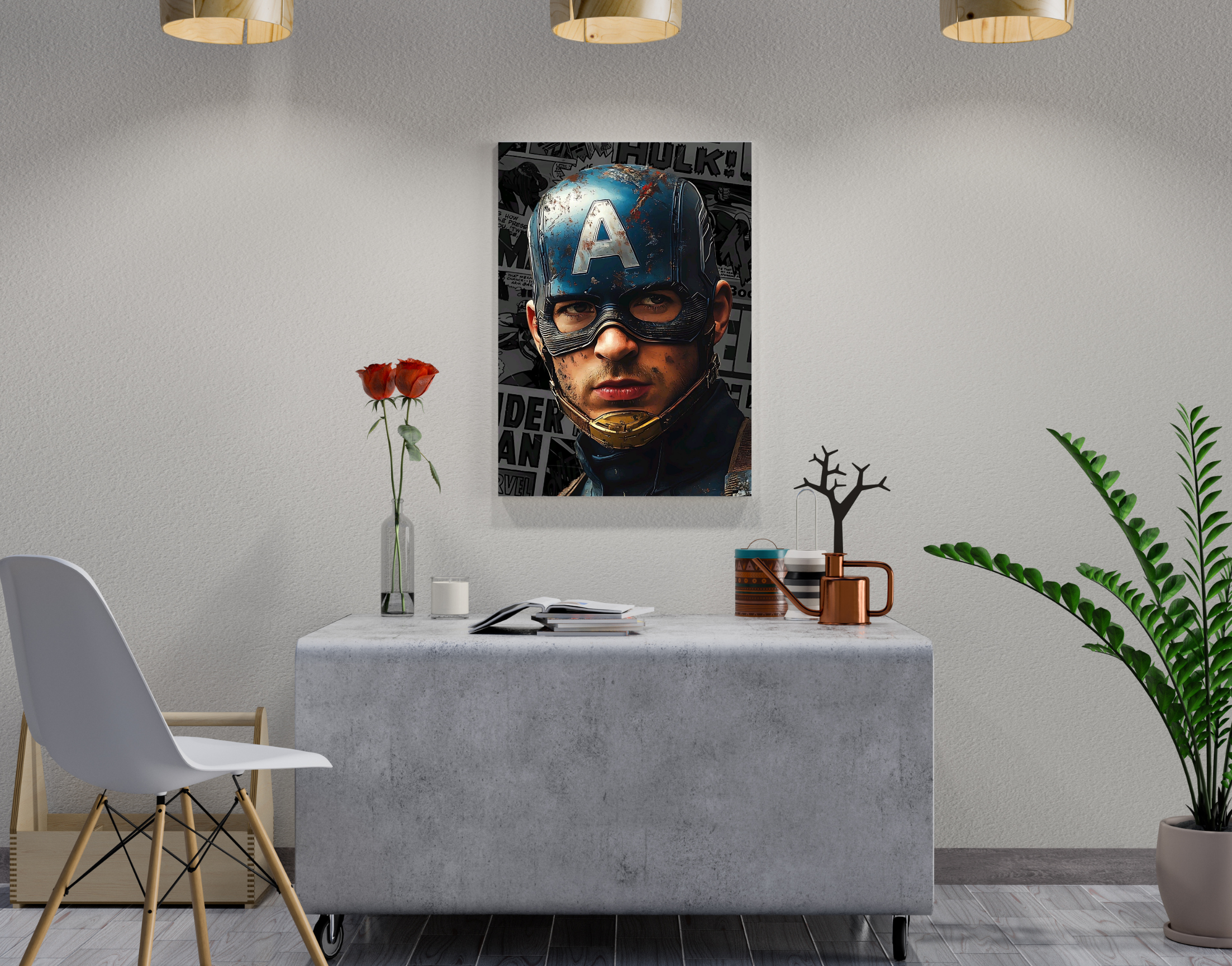 "Captain America # Avengers"- Shiny & Sturdy Metallic Poster  Art That Pops & Sticks