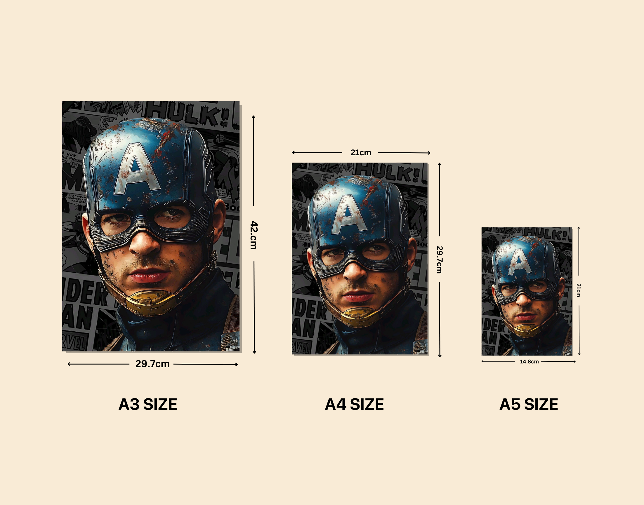 "Captain America # Avengers"- Shiny & Sturdy Metallic Poster  Art That Pops & Sticks