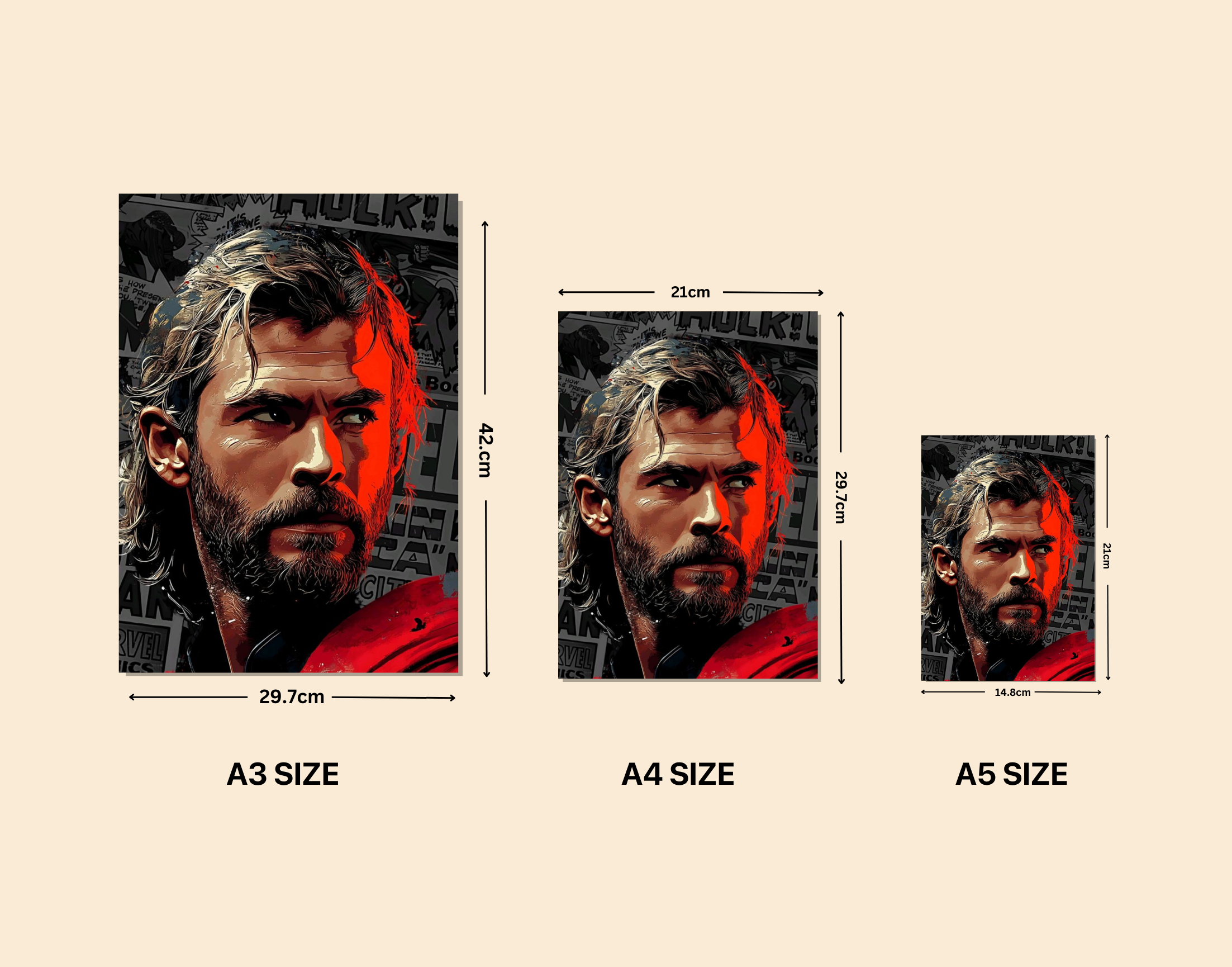 "Thor- The God"- Shiny & Sturdy Metallic Poster  Art That Pops & Sticks