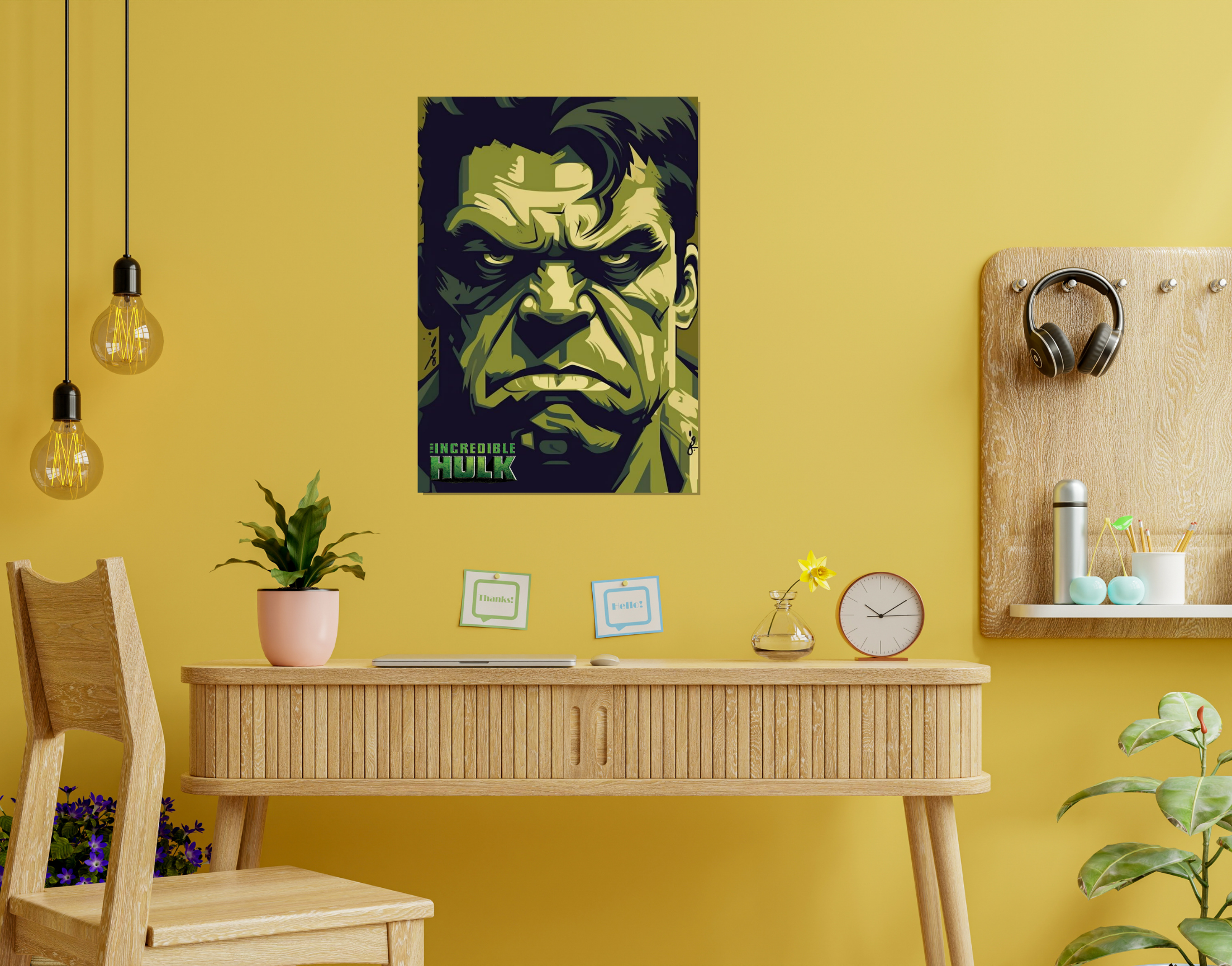 "Incridible Hulk #Marvel"- Shiny & Sturdy Metallic Poster  Art That Pops & Sticks