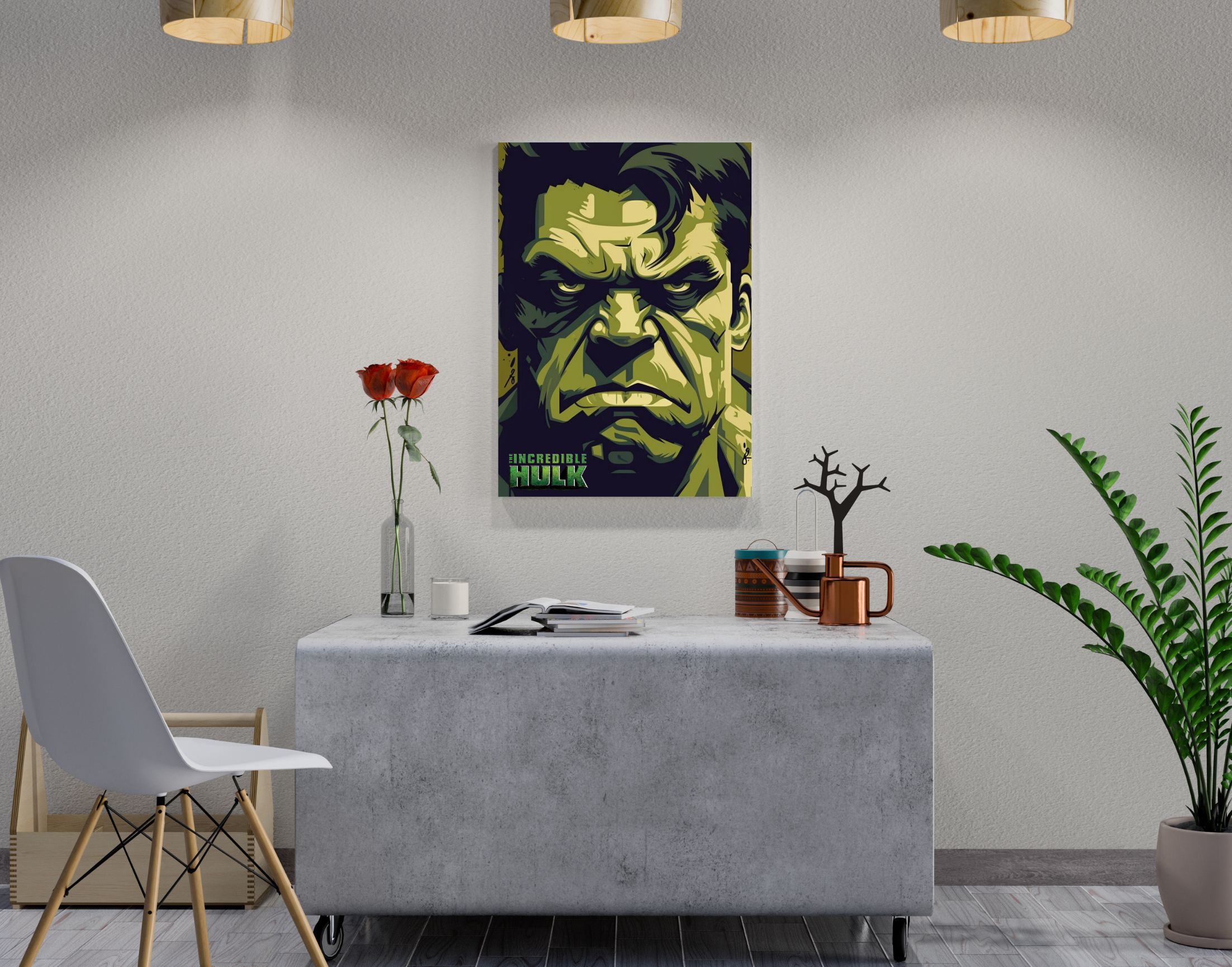 "Incridible Hulk #Marvel"- Shiny & Sturdy Metallic Poster  Art That Pops & Sticks