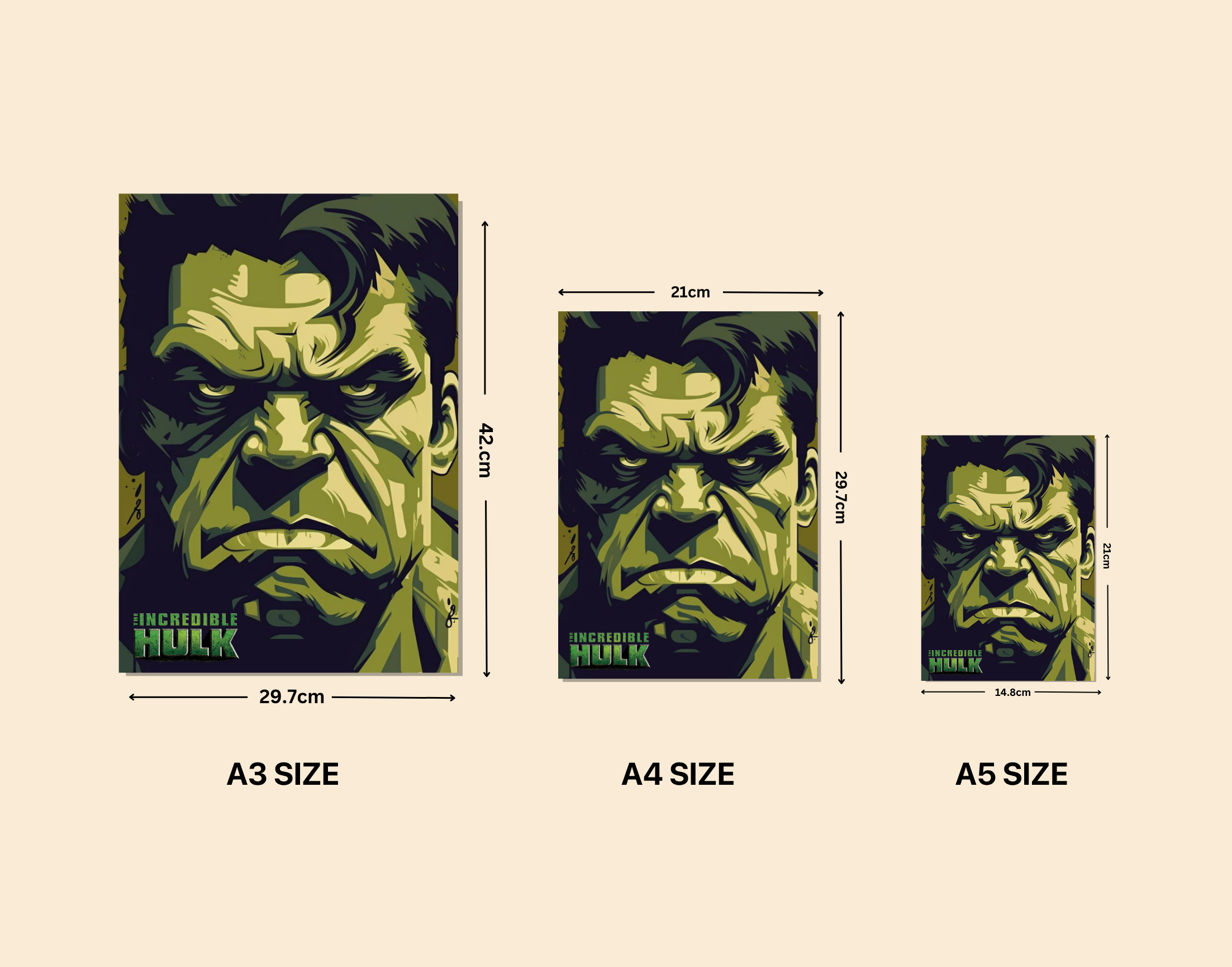 "Incridible Hulk #Marvel"- Shiny & Sturdy Metallic Poster  Art That Pops & Sticks
