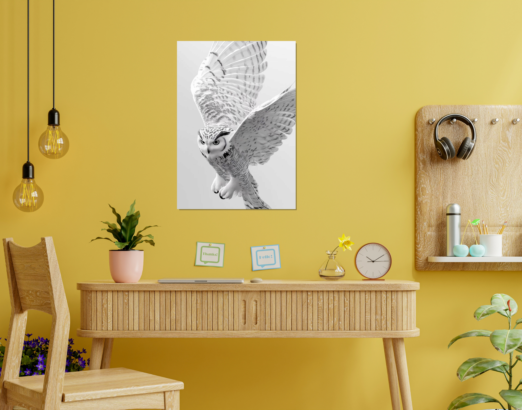"In The Dark #OWL"- Shiny & Sturdy Metallic Poster  Art That Pops & Sticks