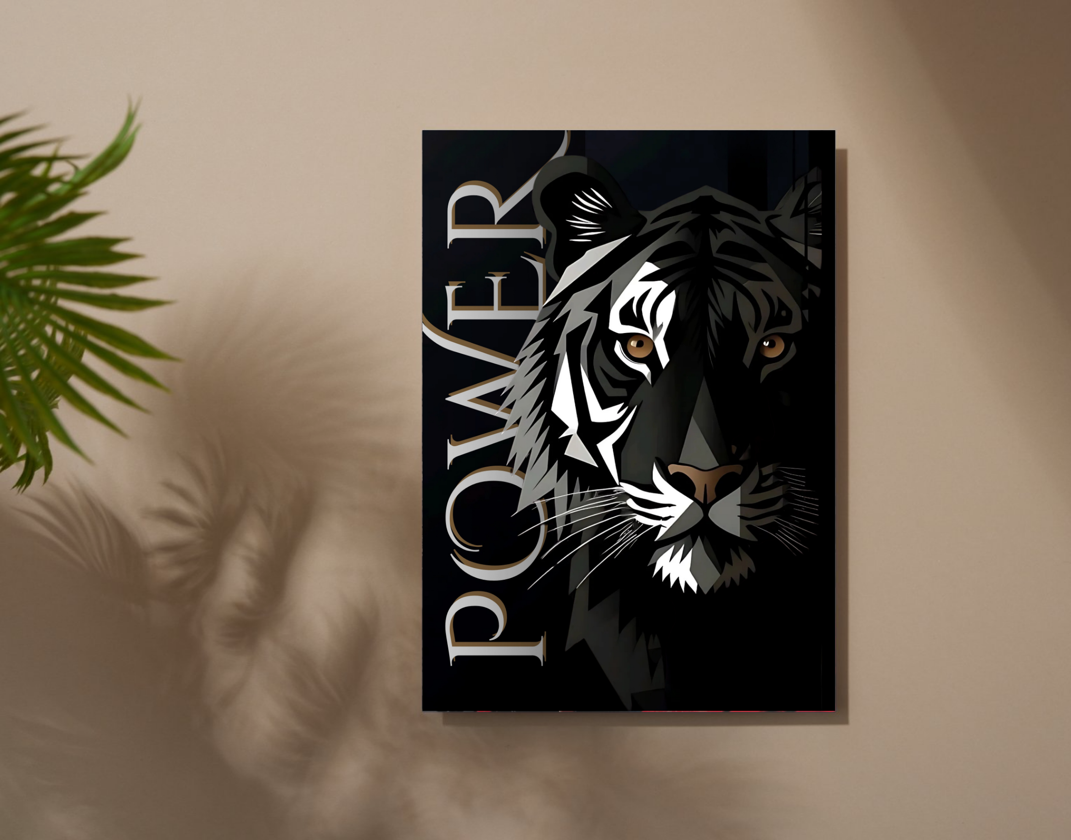 "POWER #Tiger"- Shiny & Sturdy Metallic Poster  Art That Pops & Sticks