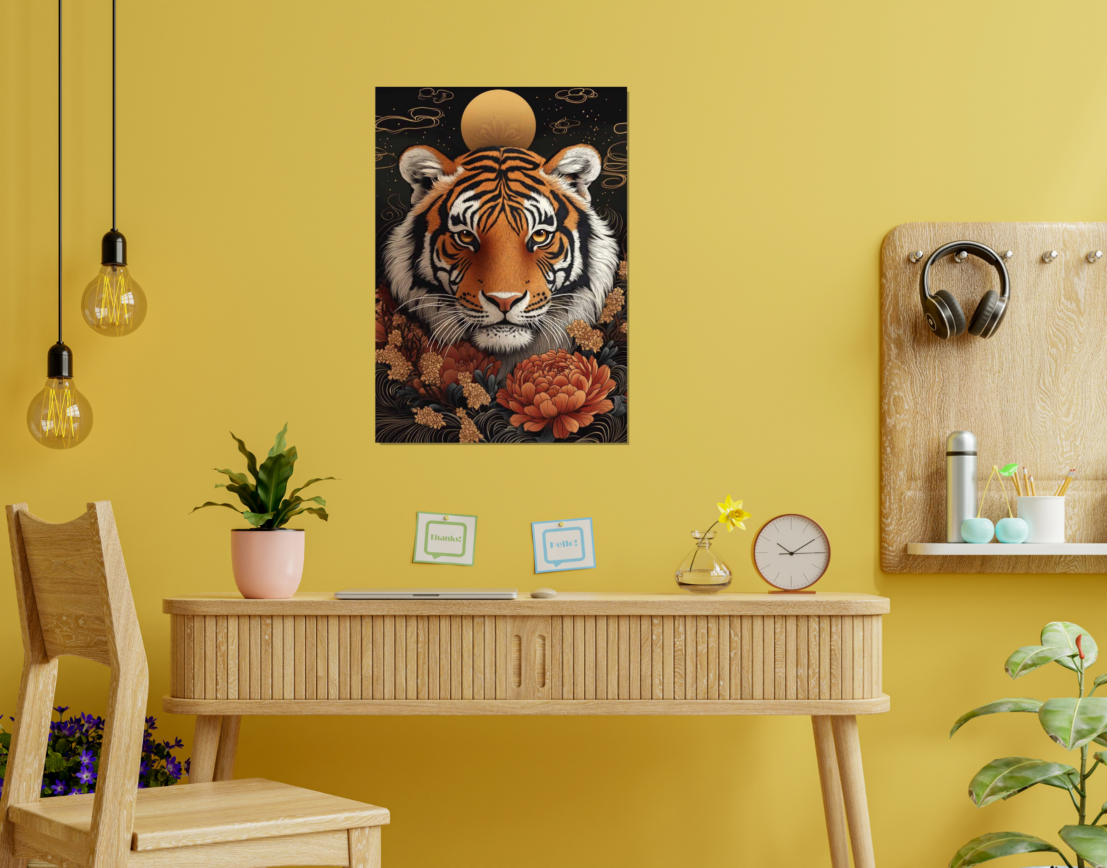 "Tiger Abstract"- Shiny & Sturdy Metallic Poster  Art That Pops & Sticks