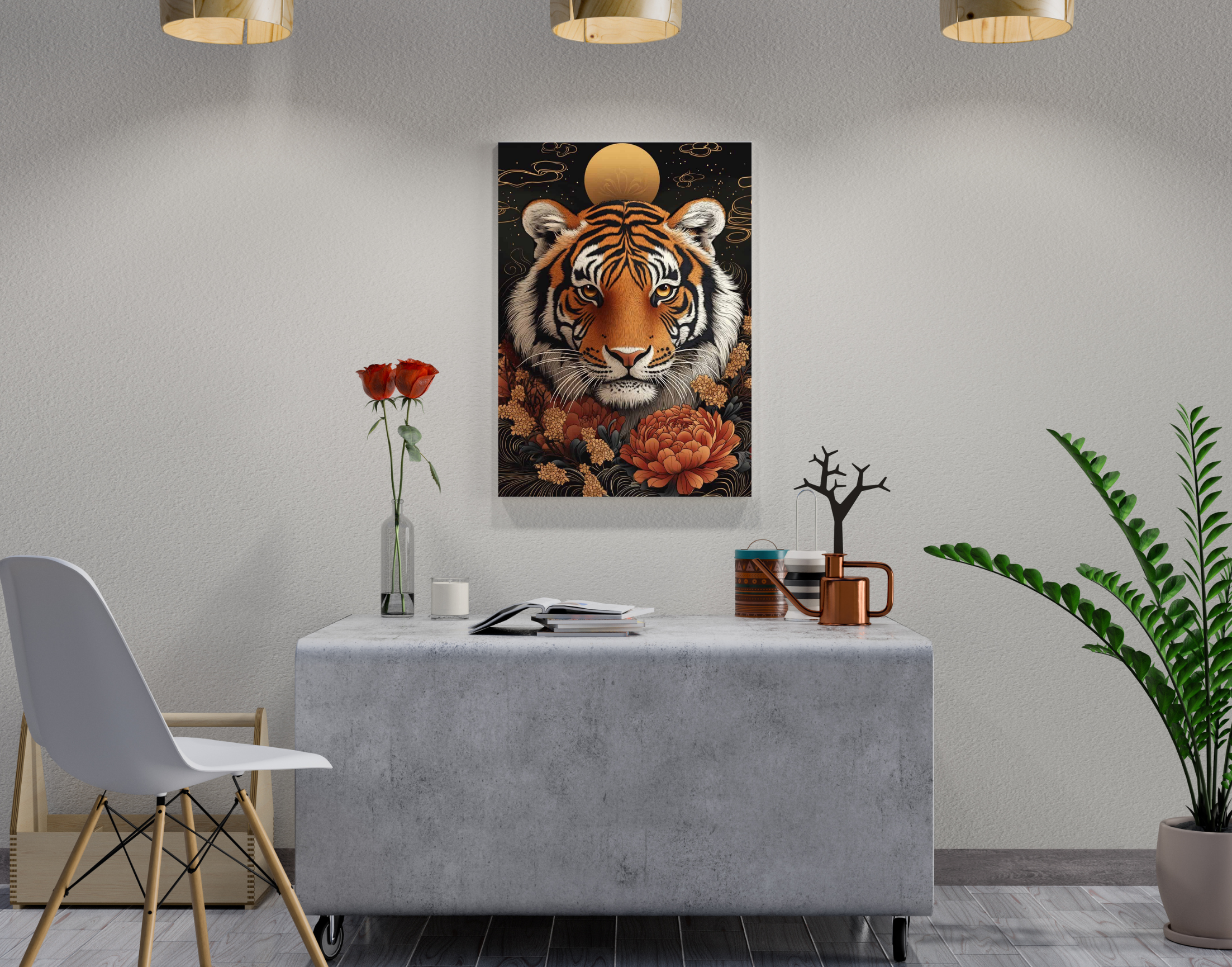 "Tiger Abstract"- Shiny & Sturdy Metallic Poster  Art That Pops & Sticks