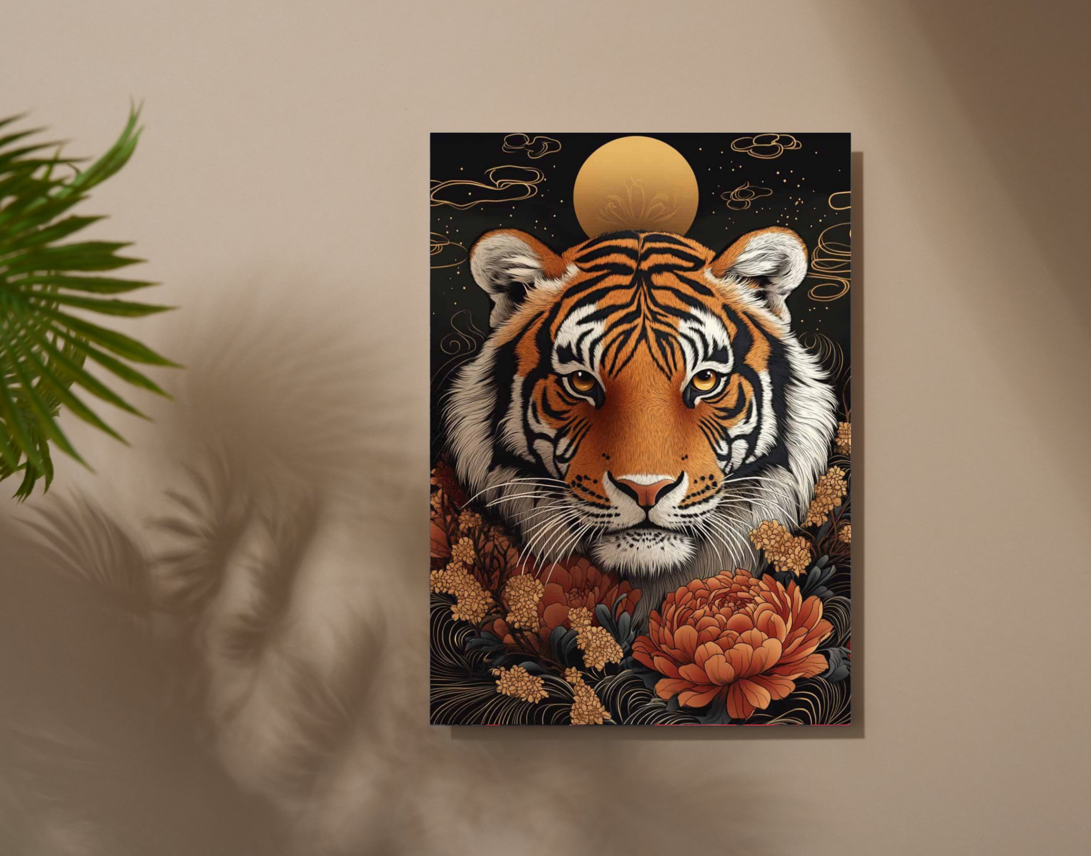 "Tiger Abstract"- Shiny & Sturdy Metallic Poster  Art That Pops & Sticks