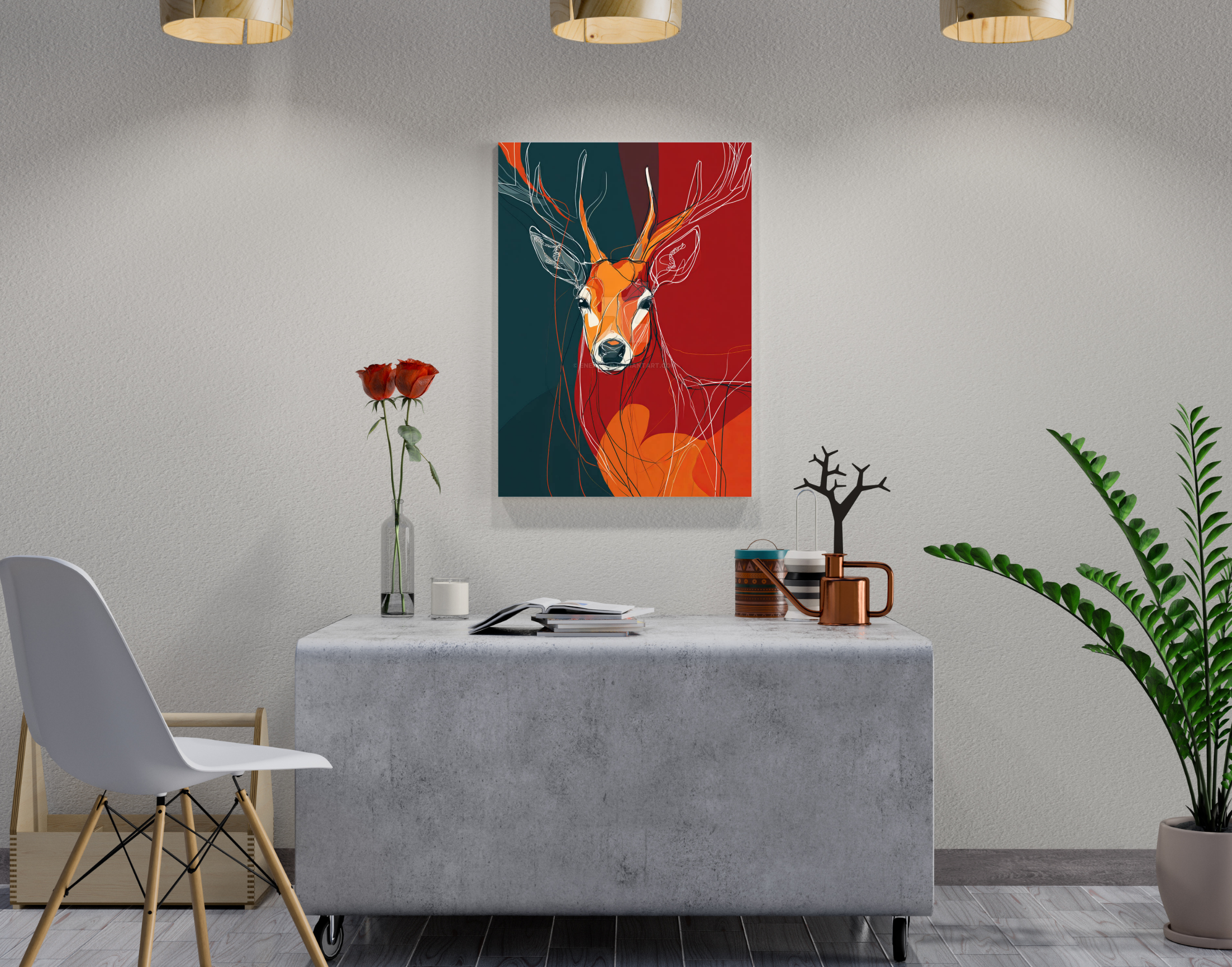 "Buck or Doe- Paint Version"- Shiny & Sturdy Metallic Poster  Art That Pops & Sticks