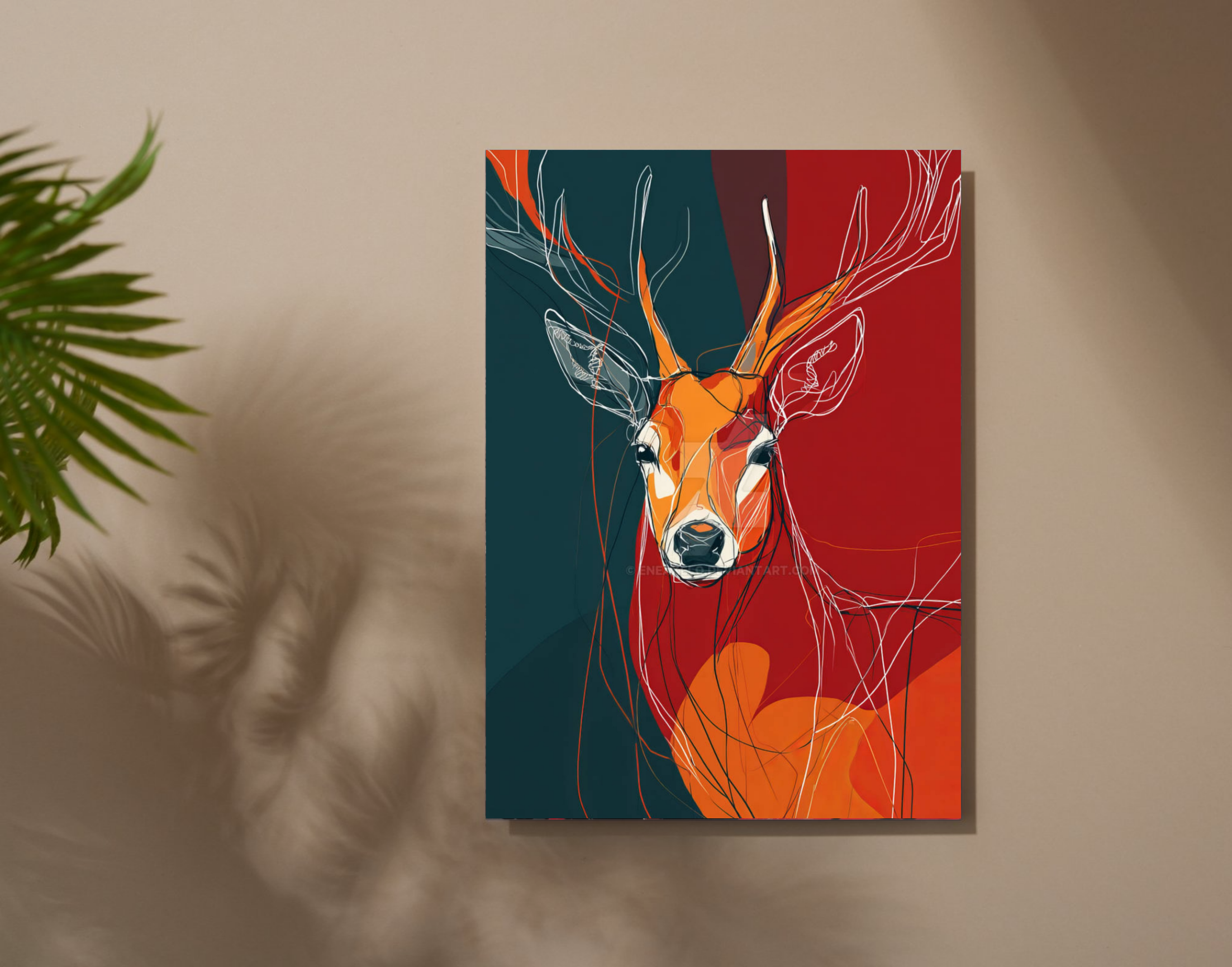 "Buck or Doe- Paint Version"- Shiny & Sturdy Metallic Poster  Art That Pops & Sticks