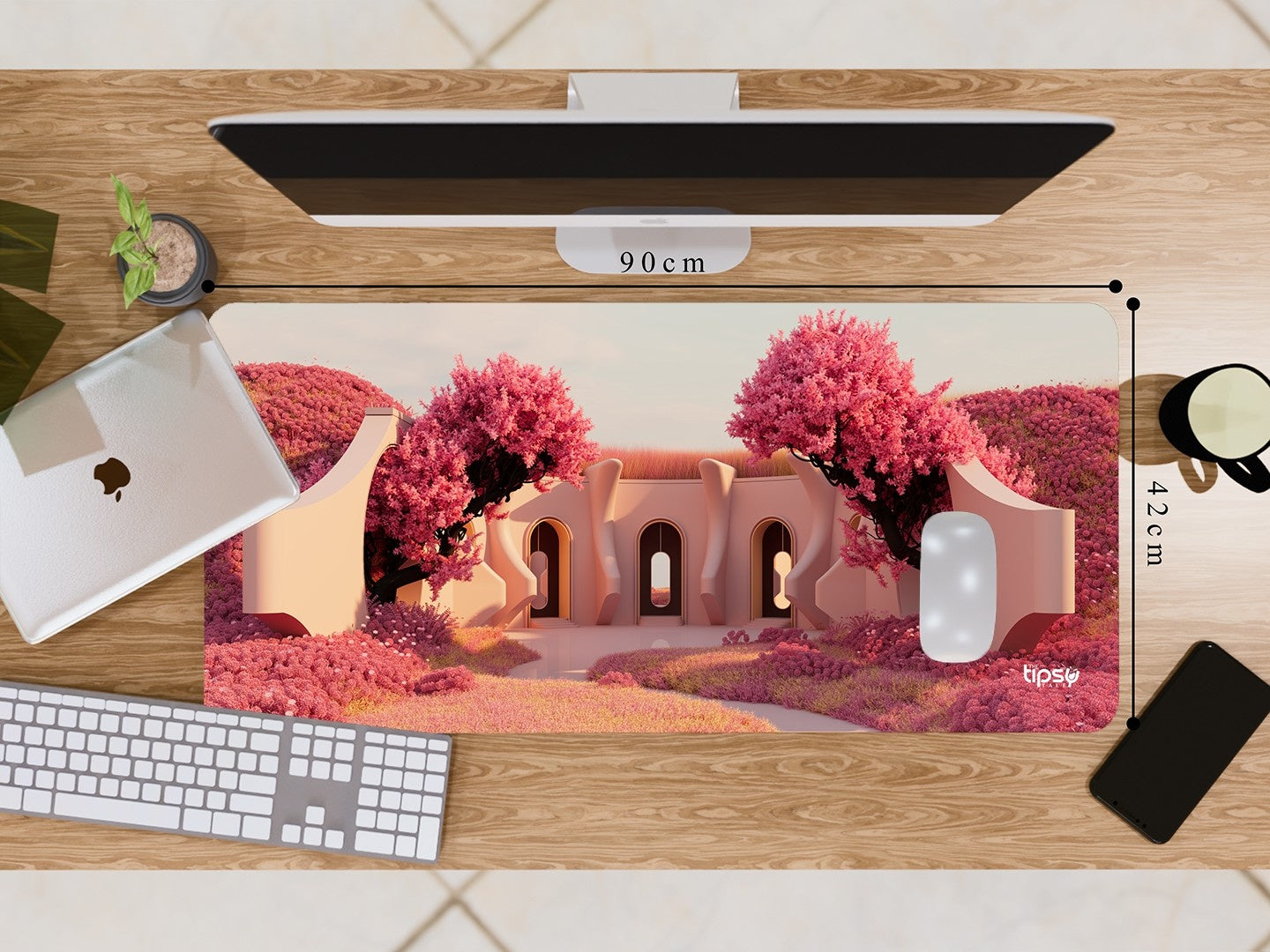 "PINK BLOSSOM  VIEW" Gaming Mousepad Elevate Your Gaming Experience